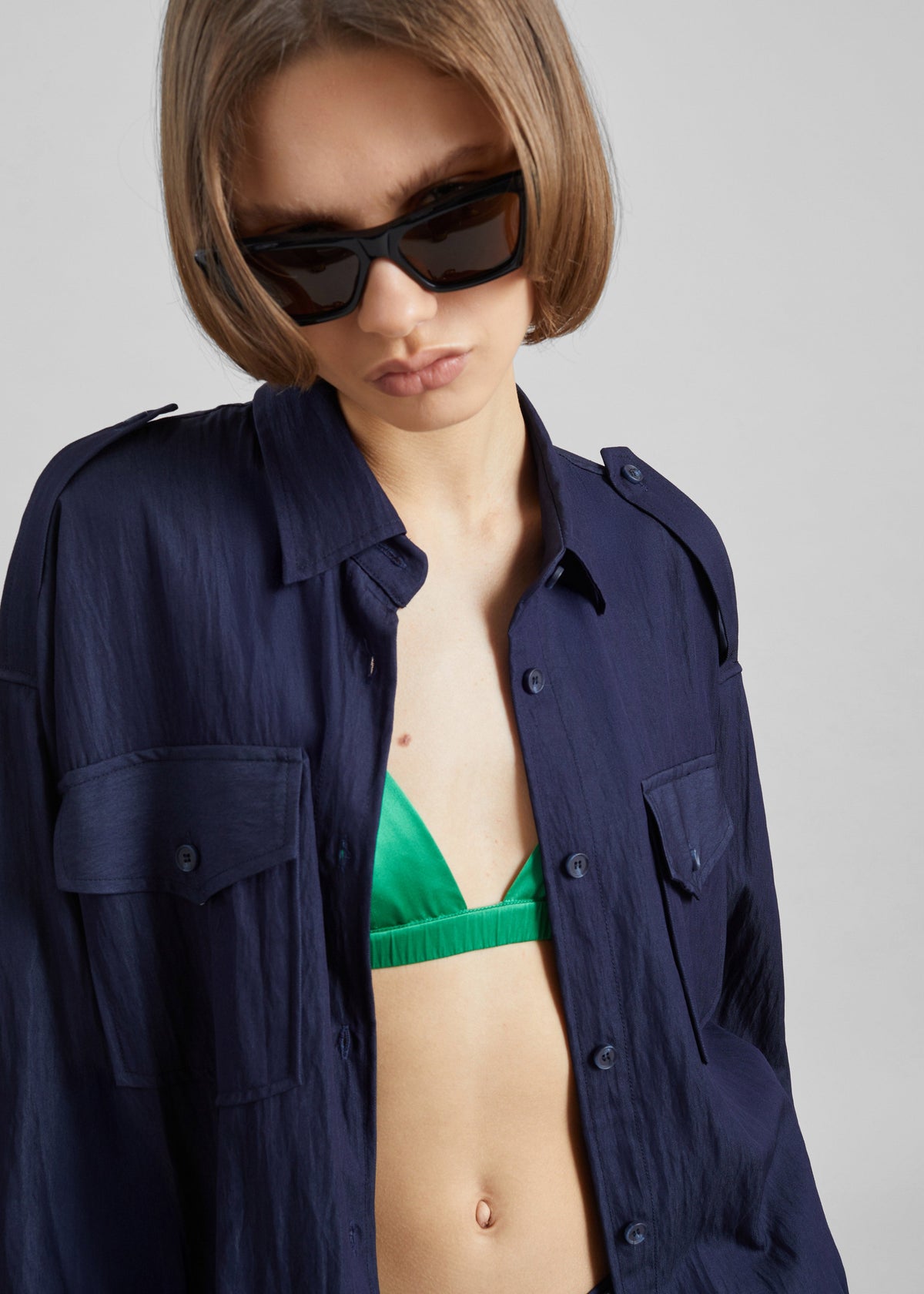 Trevi Textured Cargo Shirt - Navy – view 3 of 8