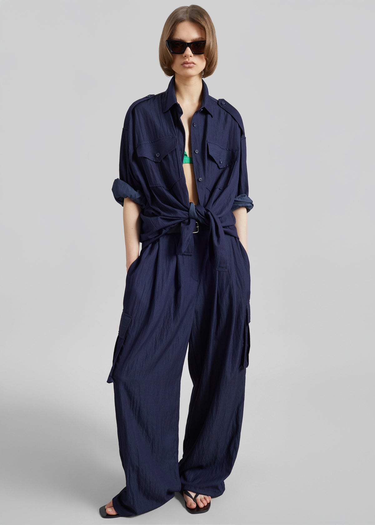 Trevi Textured Cargo Shirt - Navy – view 6 of 8
