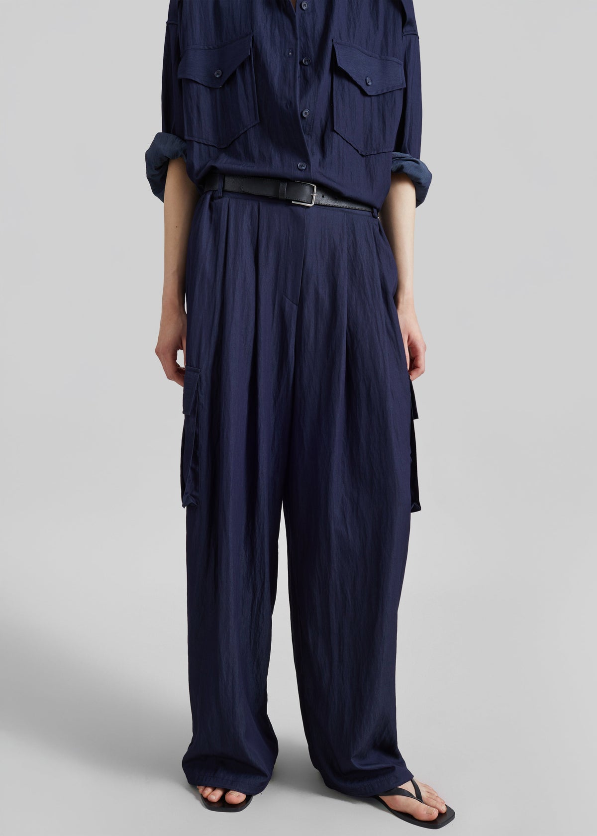Trevi Textured Cargo Pants - Navy – view 2 of 7
