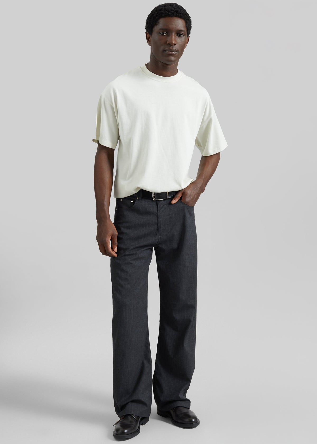 Trieste Straight Pants - Charcoal Pinstripe – view 1 of 10