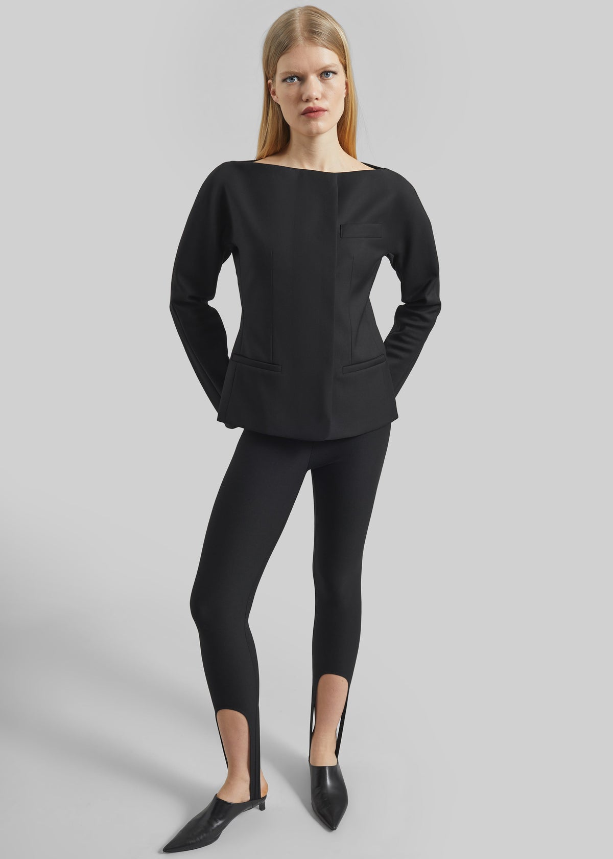 Troense Boatneck Tailored Blazer - Black – view 3 of 8