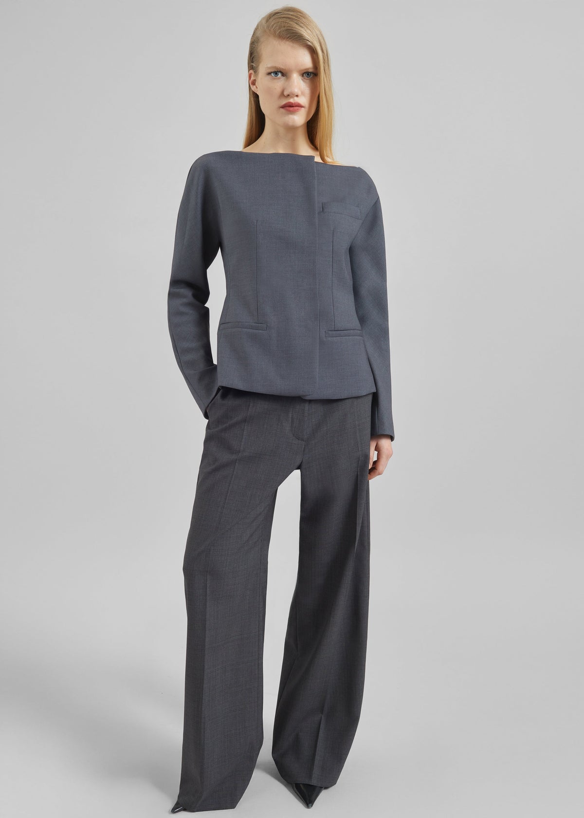 Troense Boatneck Tailored Blazer - Grey – view 3 of 7