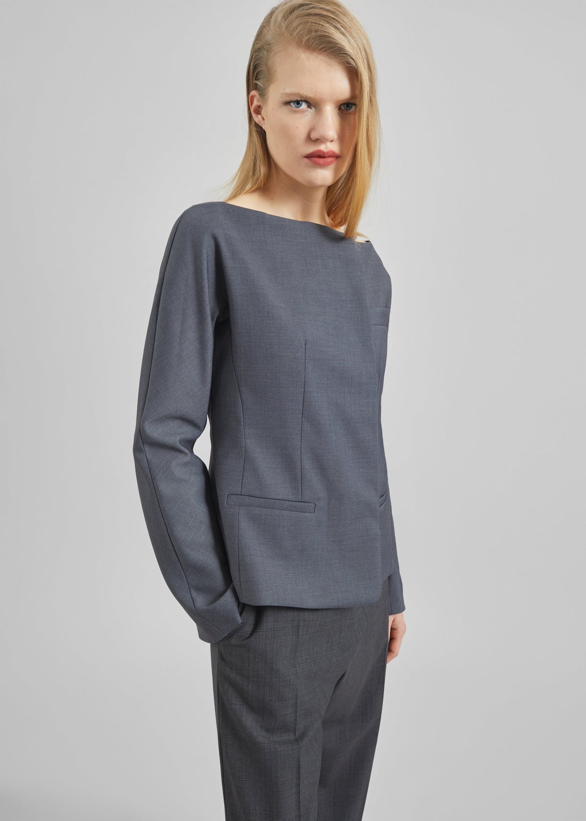 Troense Boatneck Tailored Blazer - Grey – view 2 of 7
