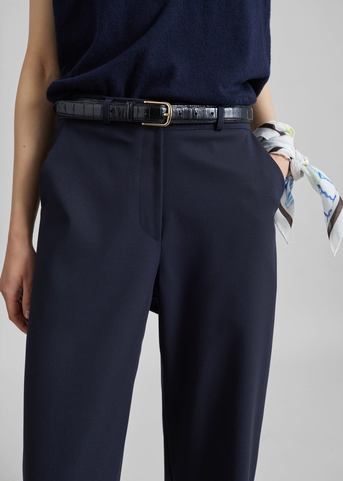 Trofa Curved Trousers - Navy – view 3 of 7