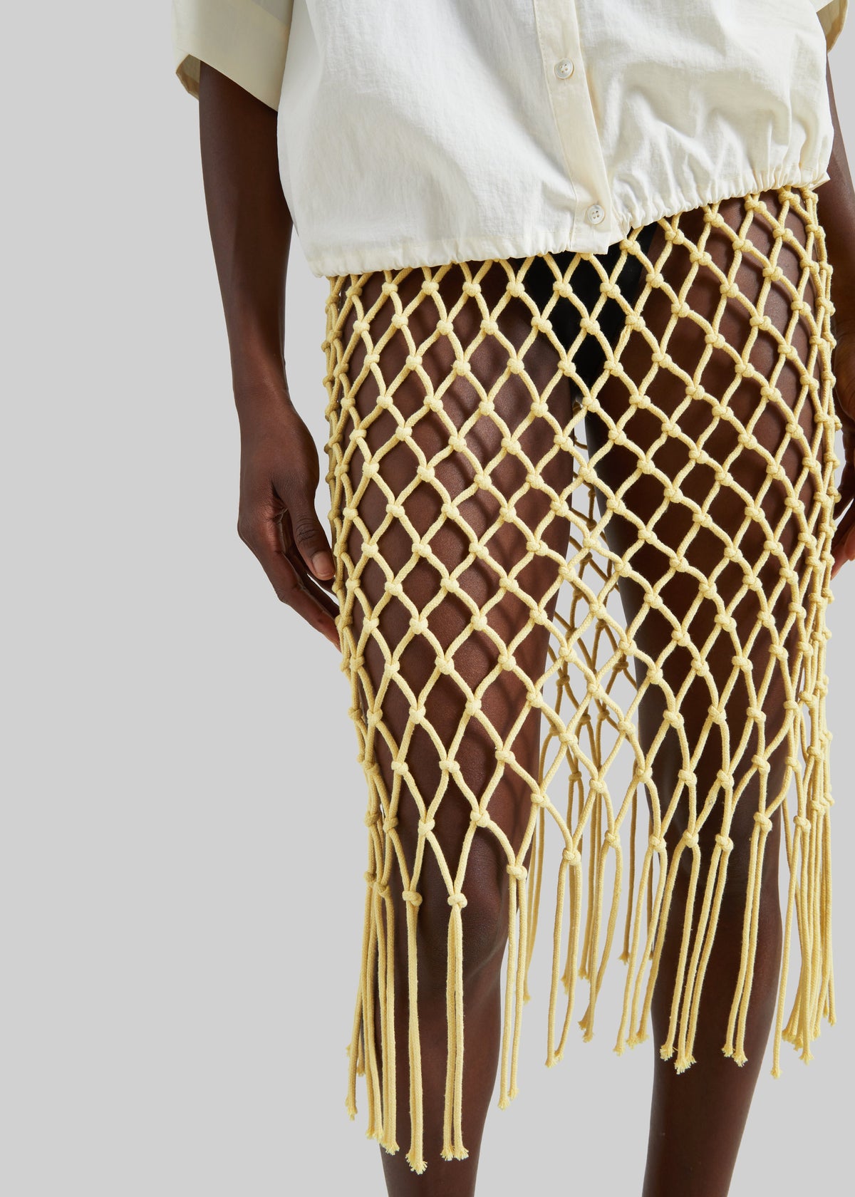Tropea Macrame Skirt - Pale Yellow – view 7 of 10