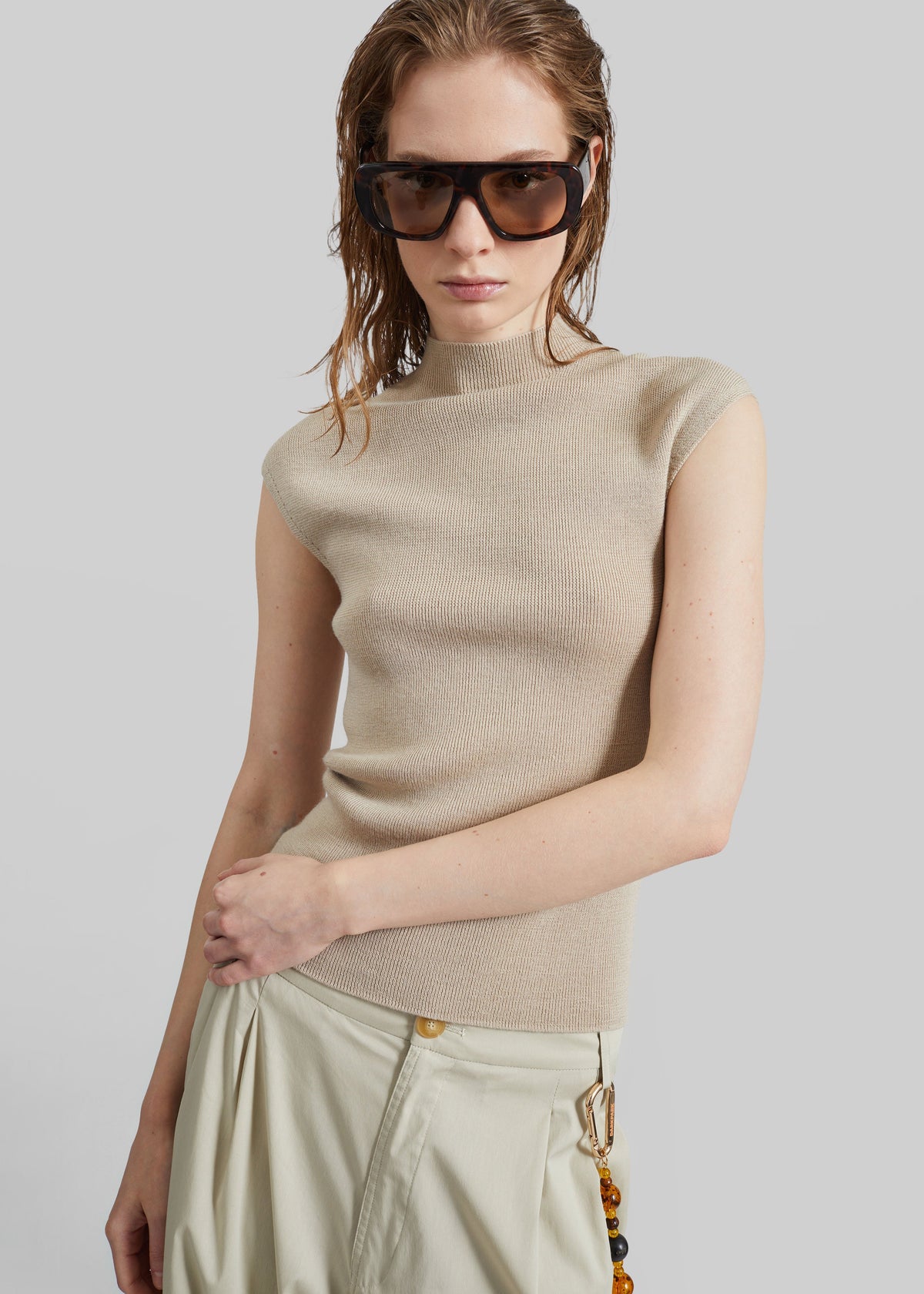 Troyes Knit Top - Beige – view 1 of 7