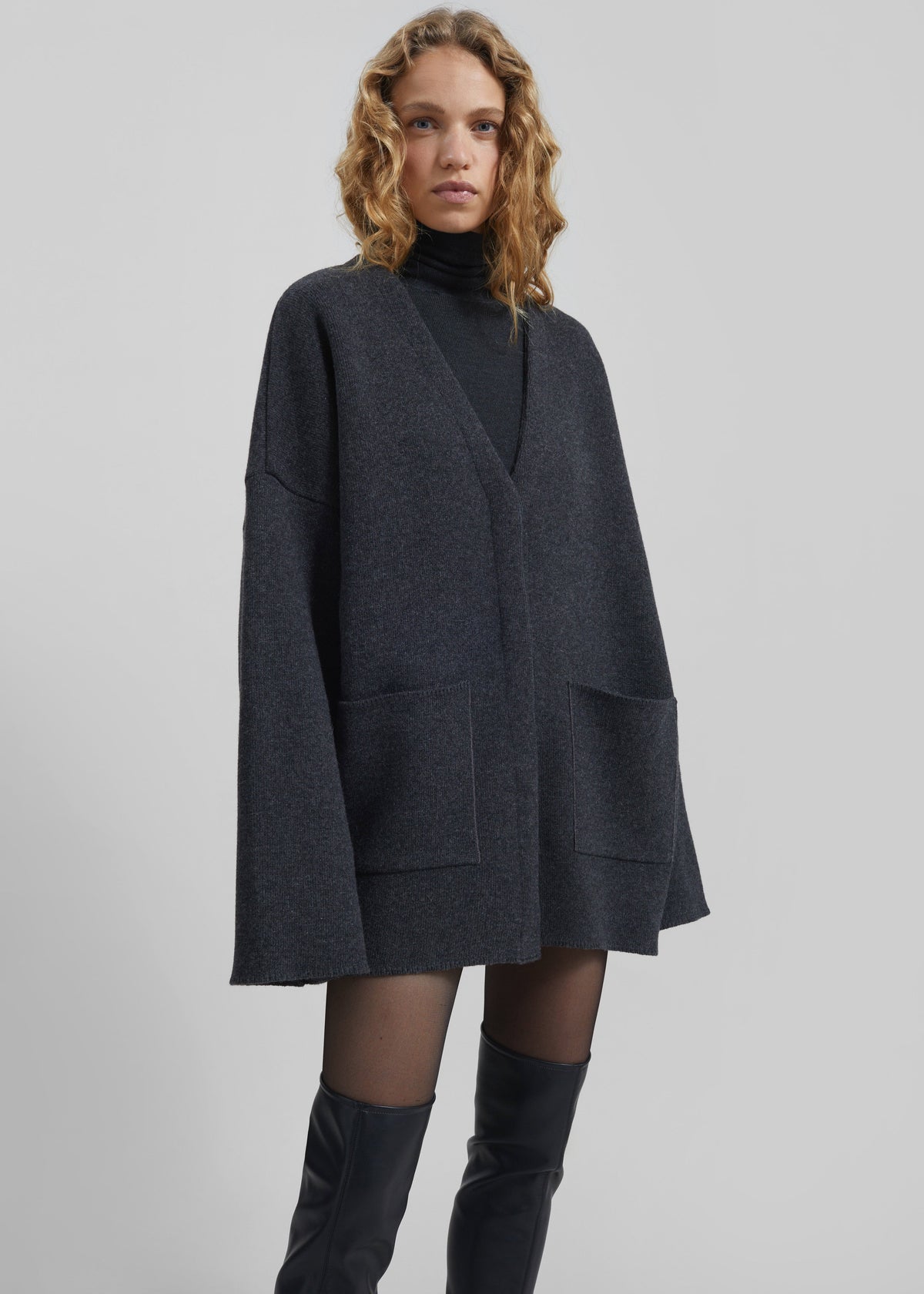 Tynset Oversized Cardigan - Charcoal – view 1 of 7