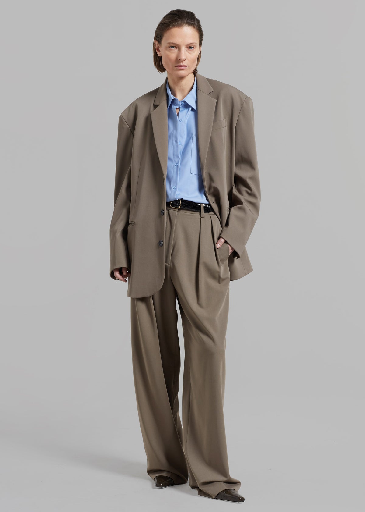 Tansy Pleated Trousers - Olive – view 2 of 13
