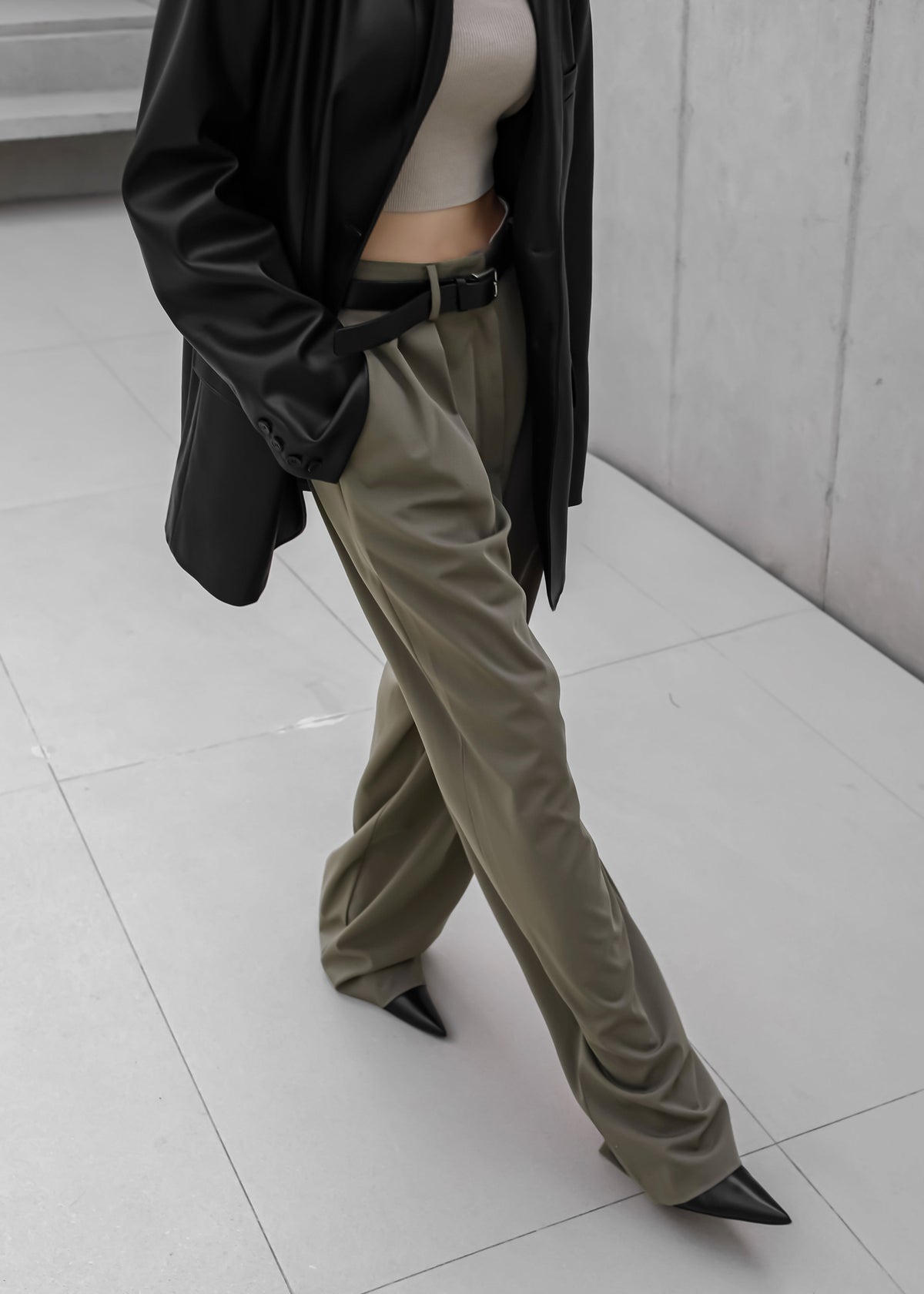 Tansy Pleated Trousers - Olive – view 1 of 13