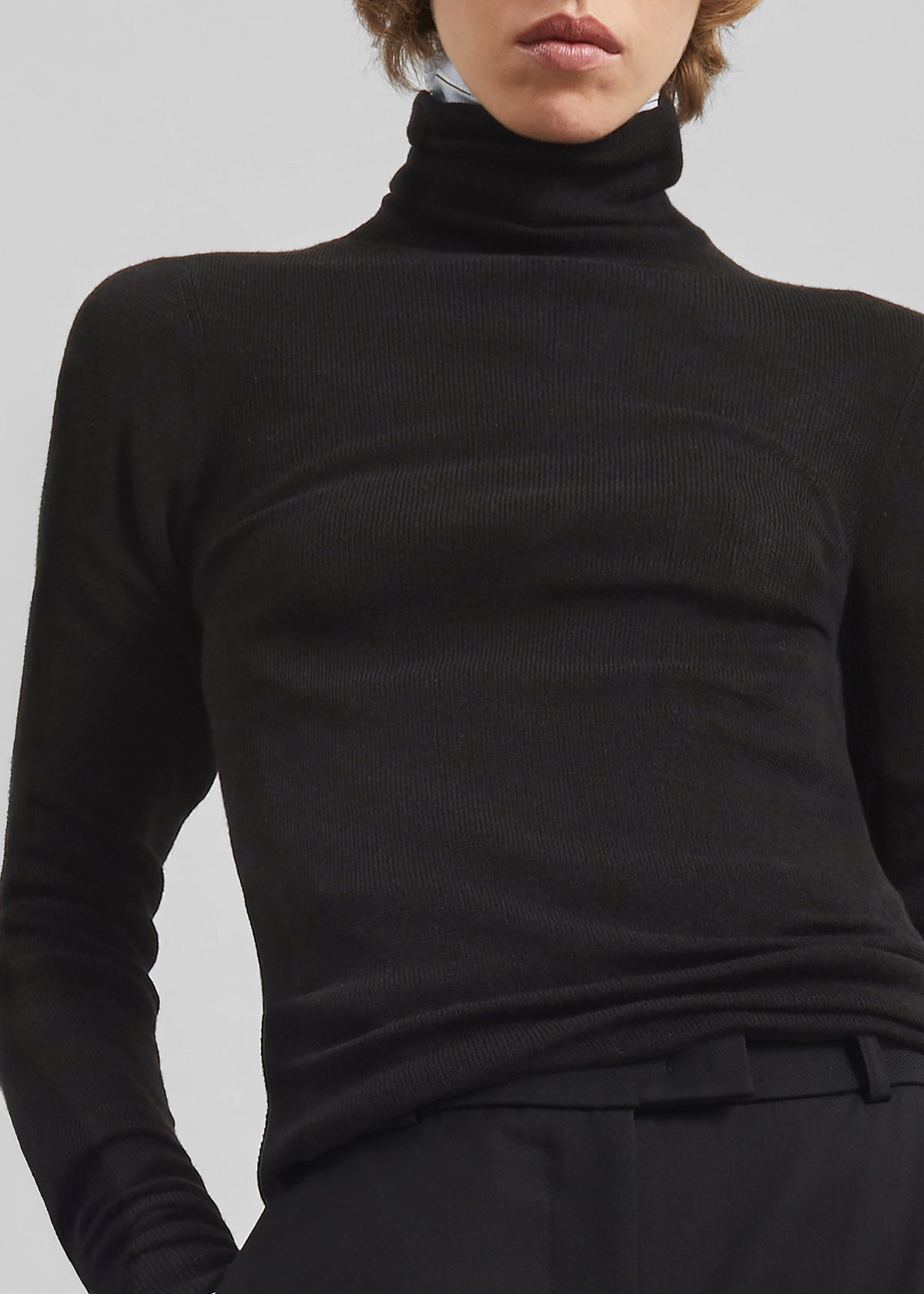 Utica Thin Turtleneck Sweater - Black – view 6 of 9
