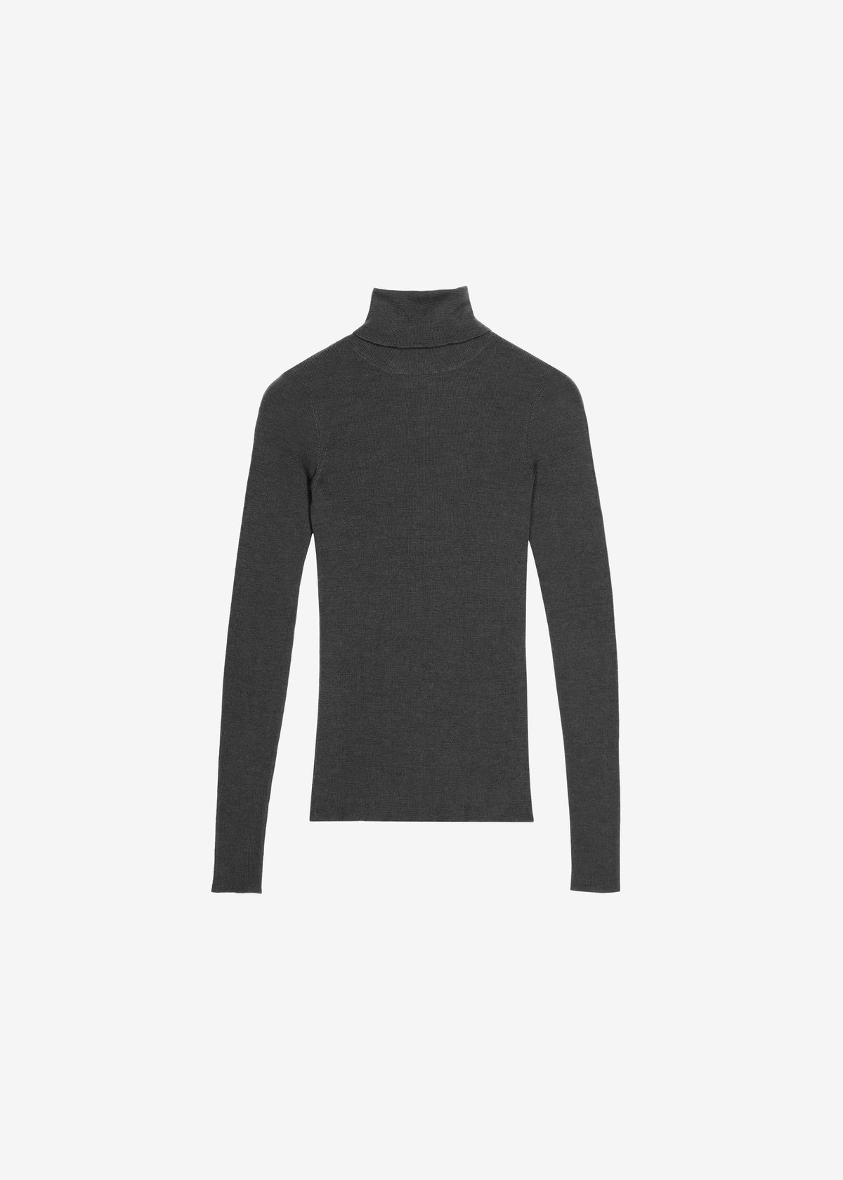 Utica Thin Turtleneck Sweater - Dark Grey Melange – view 6 of 6