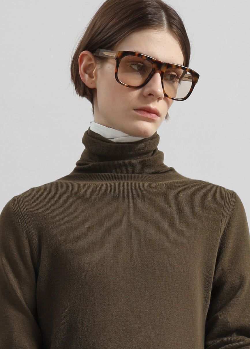 Utica Thin Turtleneck Sweater - Olive – view 3 of 4
