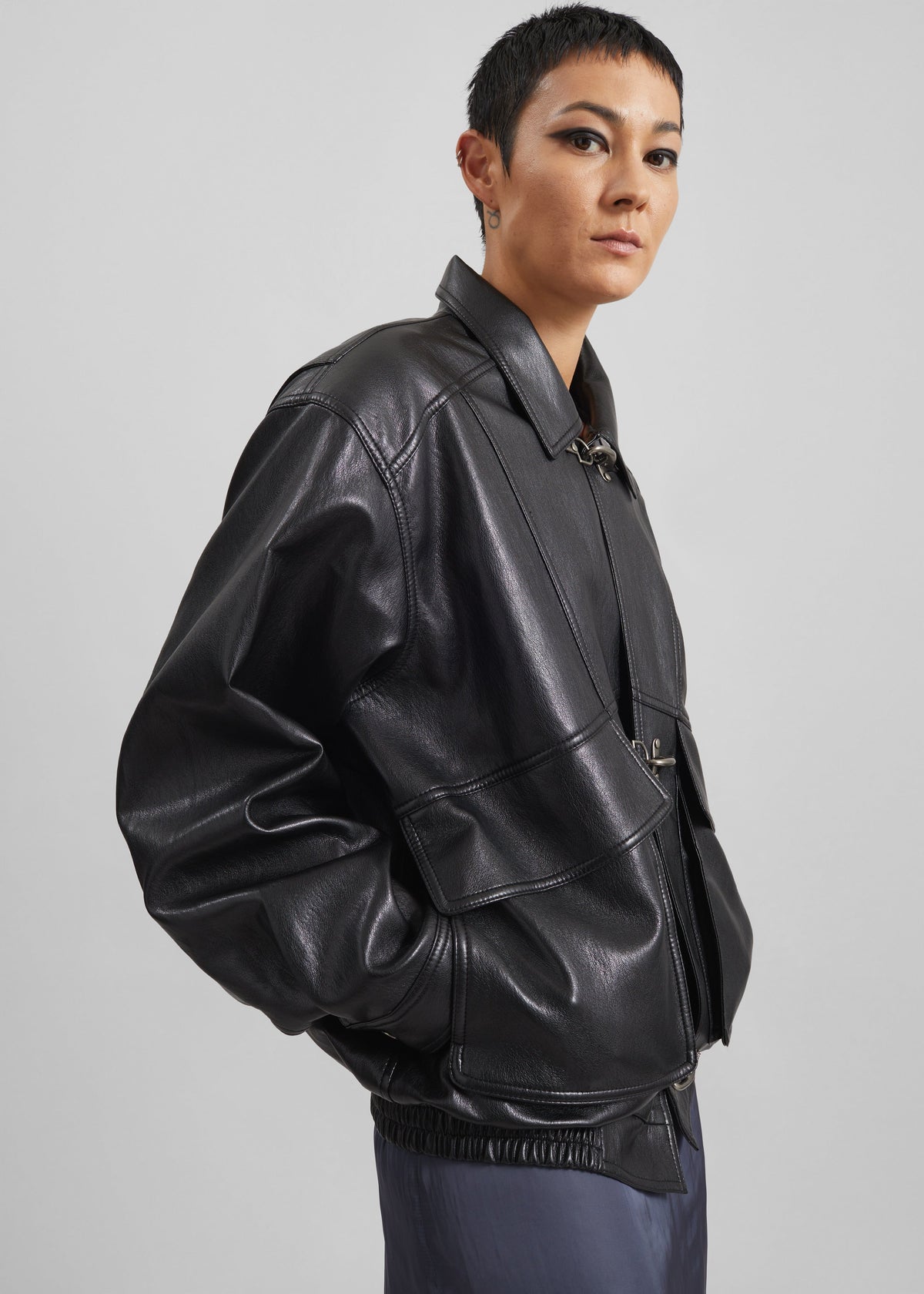 Utrecht Faux Leather Buckle Jacket - Black – view 8 of 10
