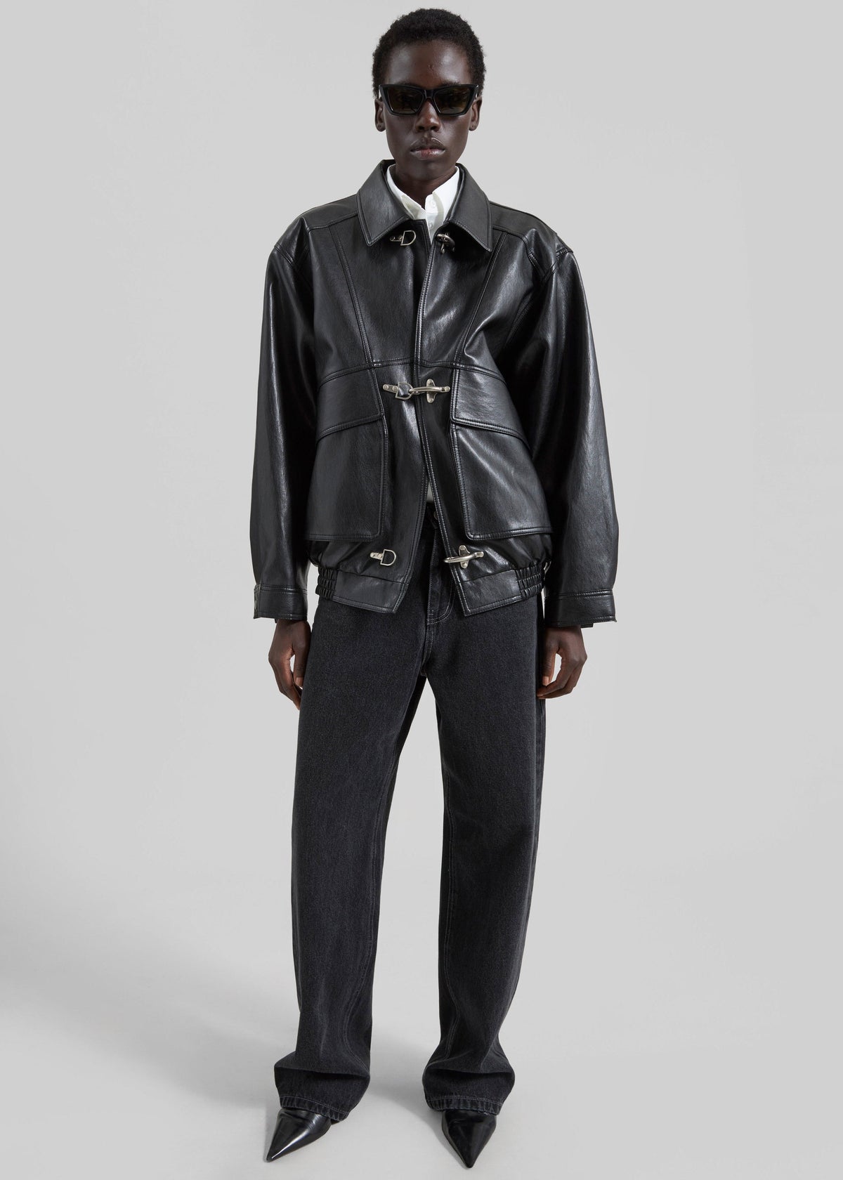 Utrecht Faux Leather Buckle Jacket - Black – view 4 of 10
