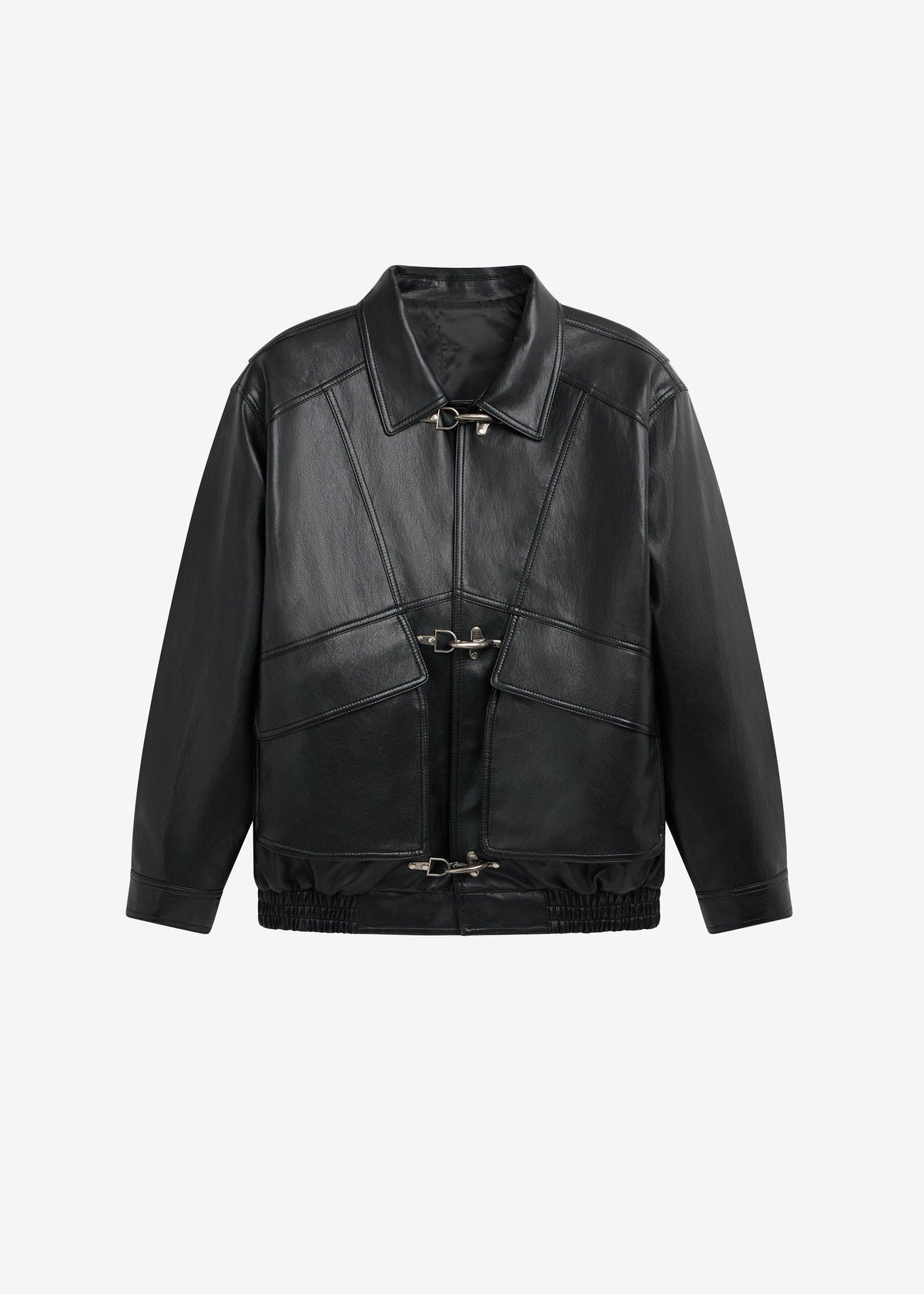 Utrecht Faux Leather Buckle Jacket - Black – view 10 of 10
