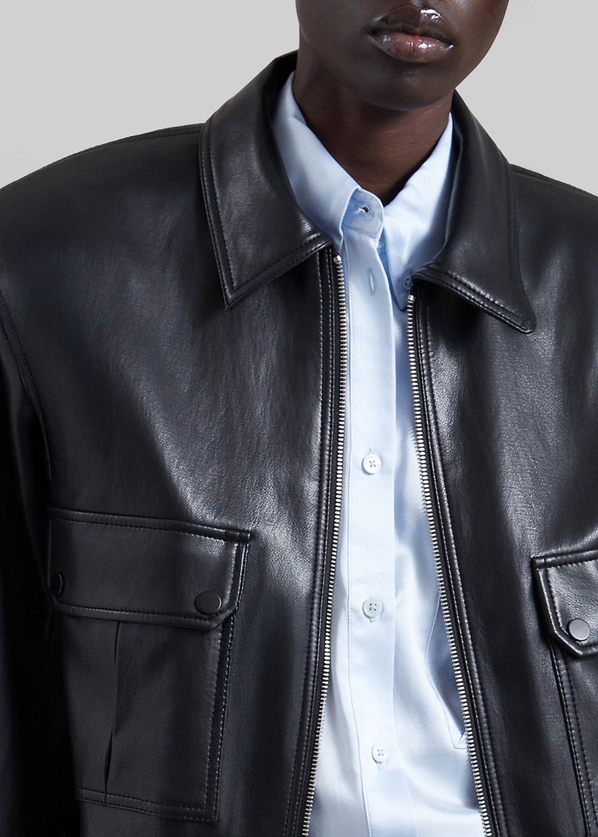 Val Faux Leather Padded Jacket - Black – view 3 of 7