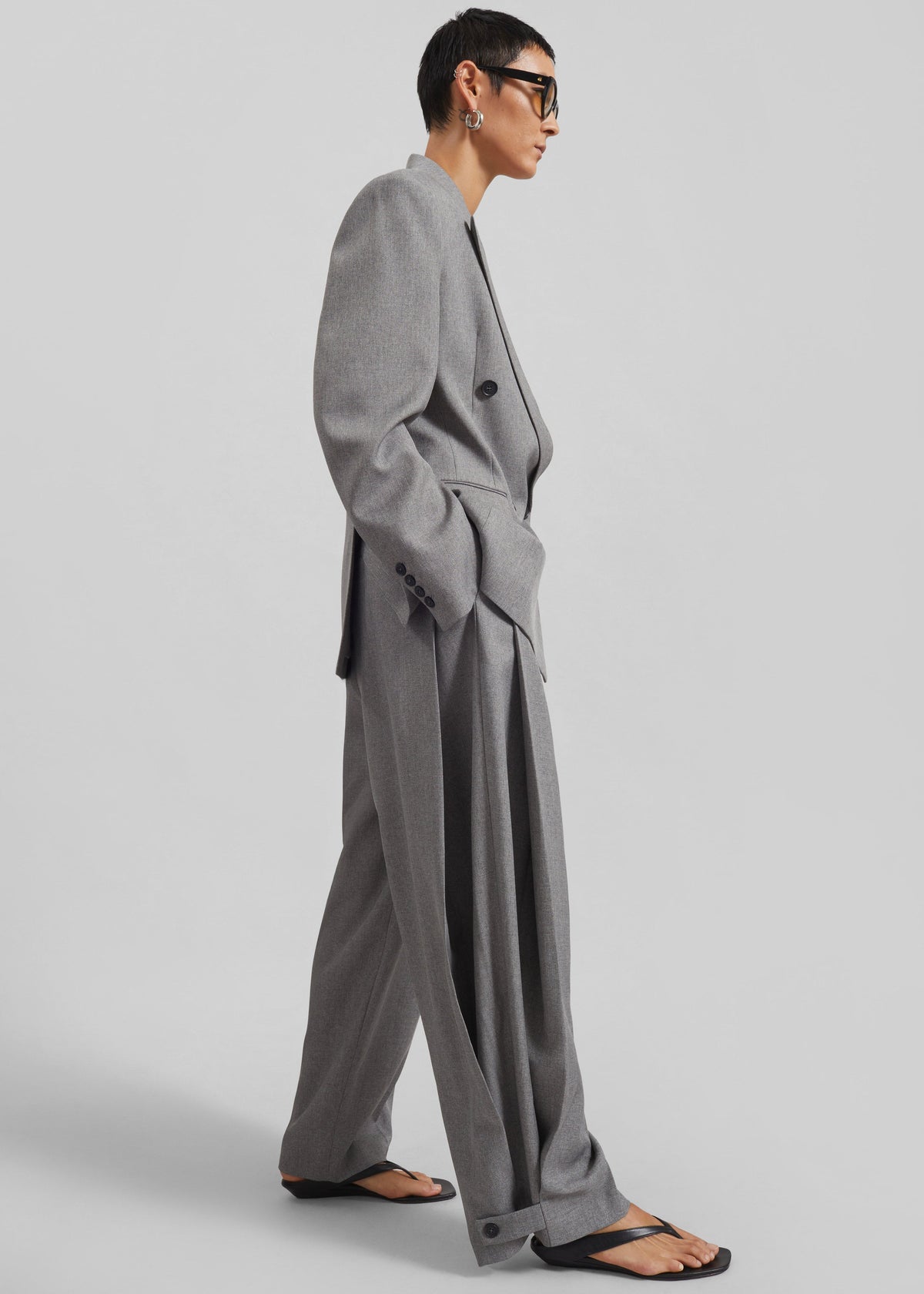Vallsta Tailored Trousers - Grey Melange – view 3 of 10