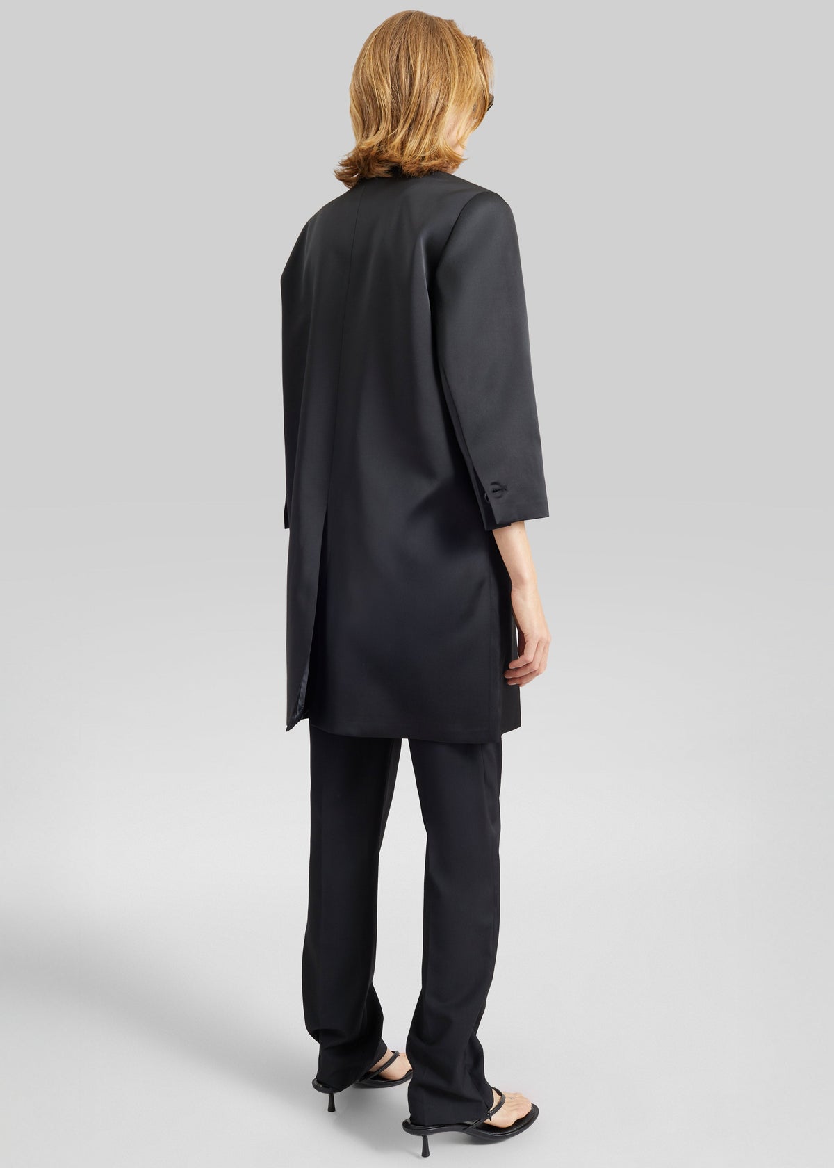 Vavin Satin Long Jacket - Black – view 6 of 7