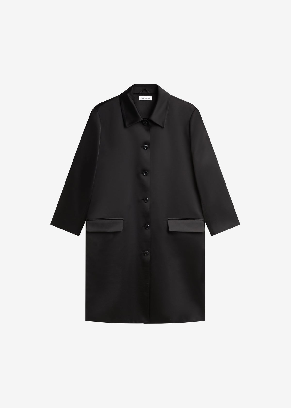 Vavin Satin Long Jacket - Black – view 7 of 7