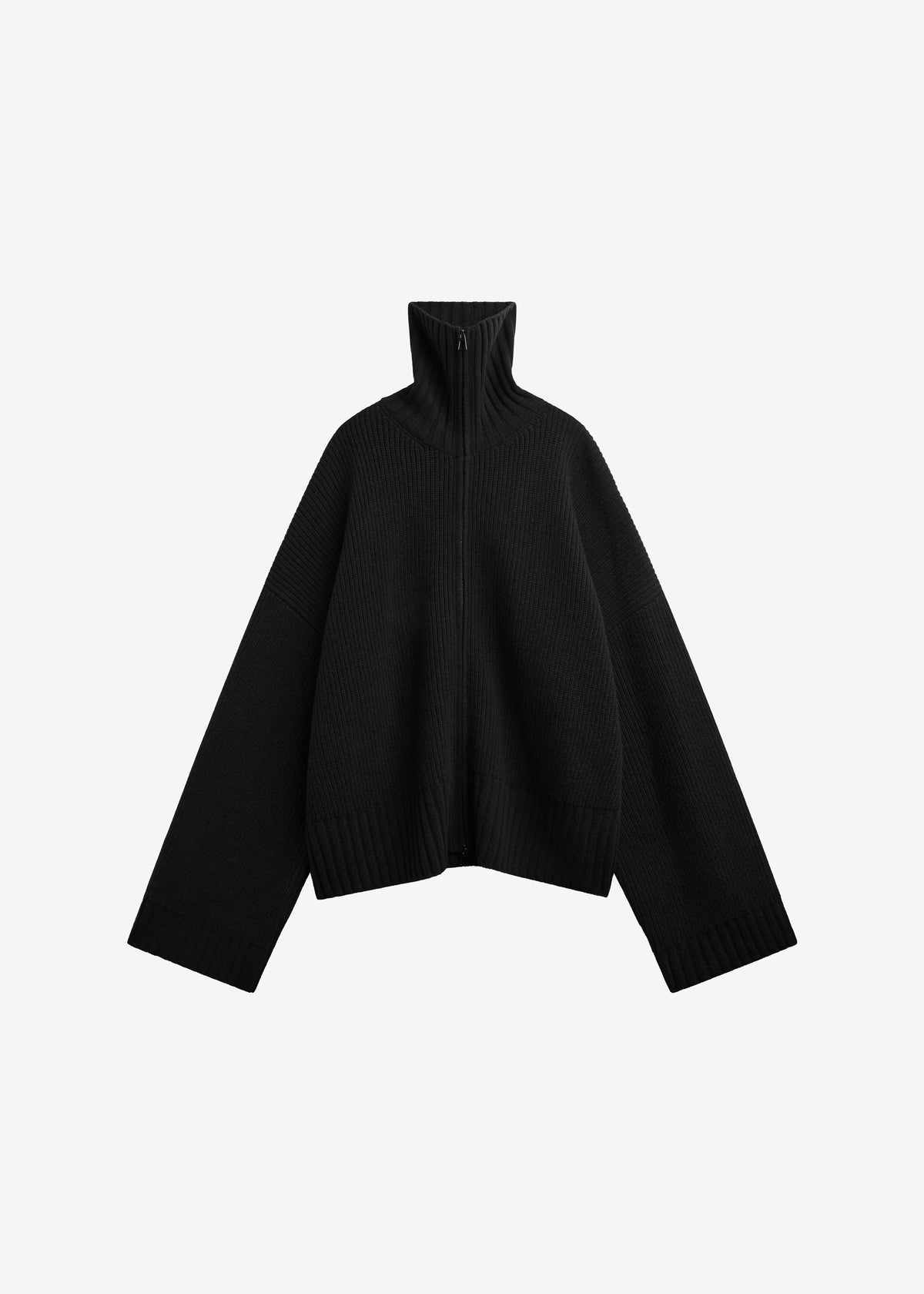 Veda Oversized Zip-Up Cardigan - Black – view 7 of 7