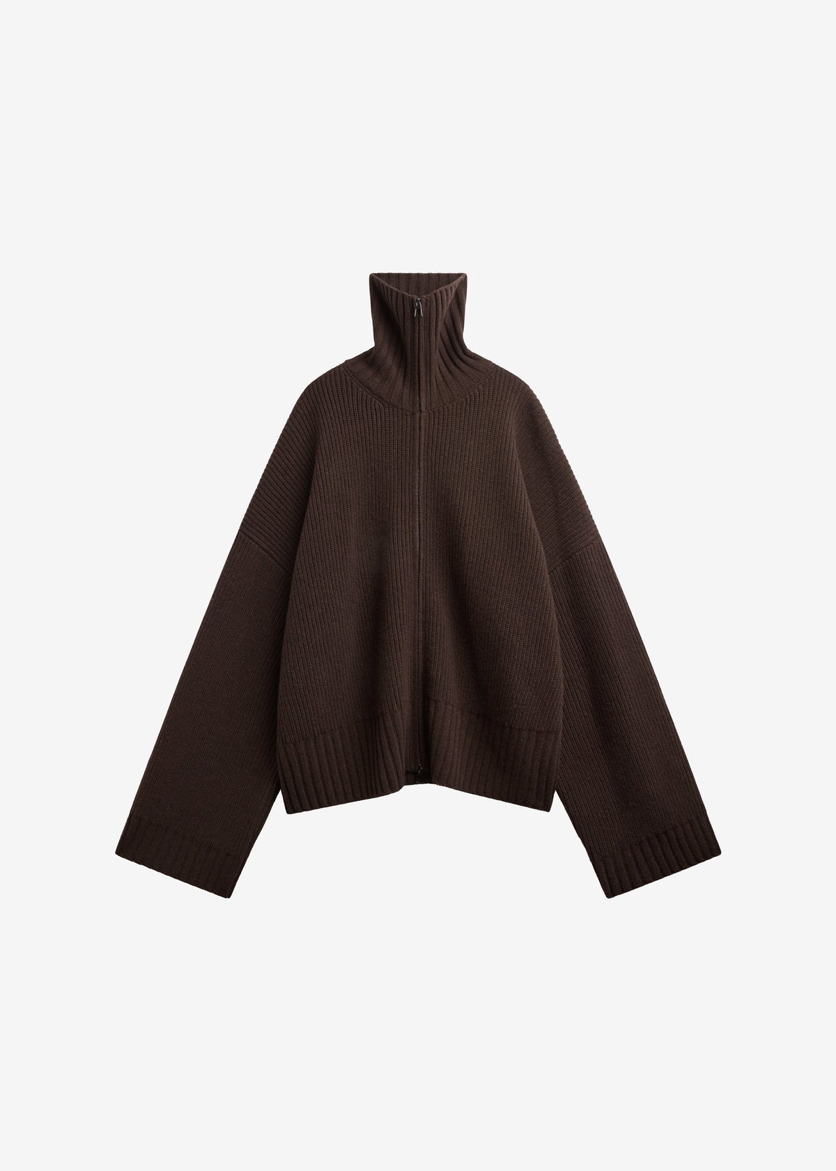 Veda Oversized Zip-Up Cardigan - Brown – view 9 of 10