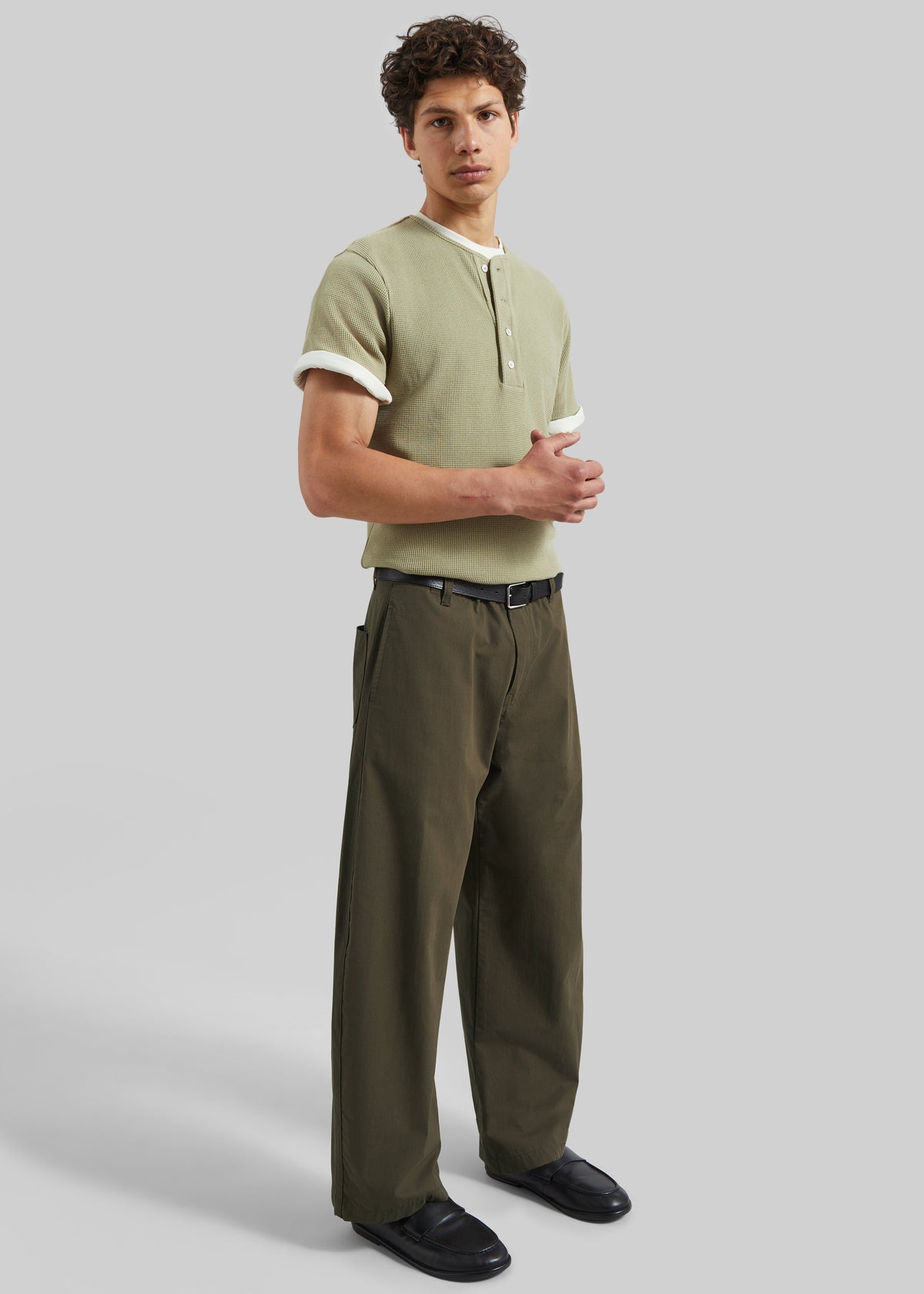 Velet Barrel Leg Pants - Olive Brown – view 1 of 6