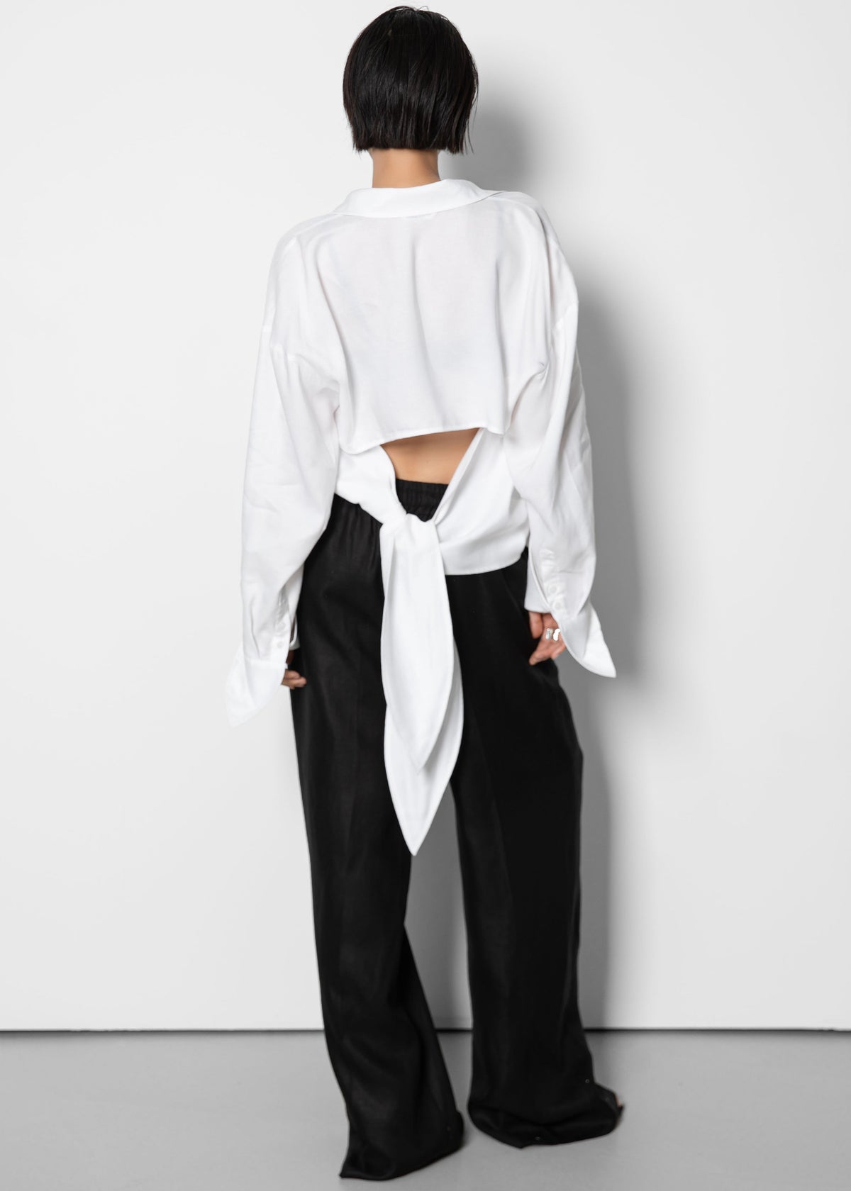Velia Cut-Out Back Shirt - White – view 1 of 6