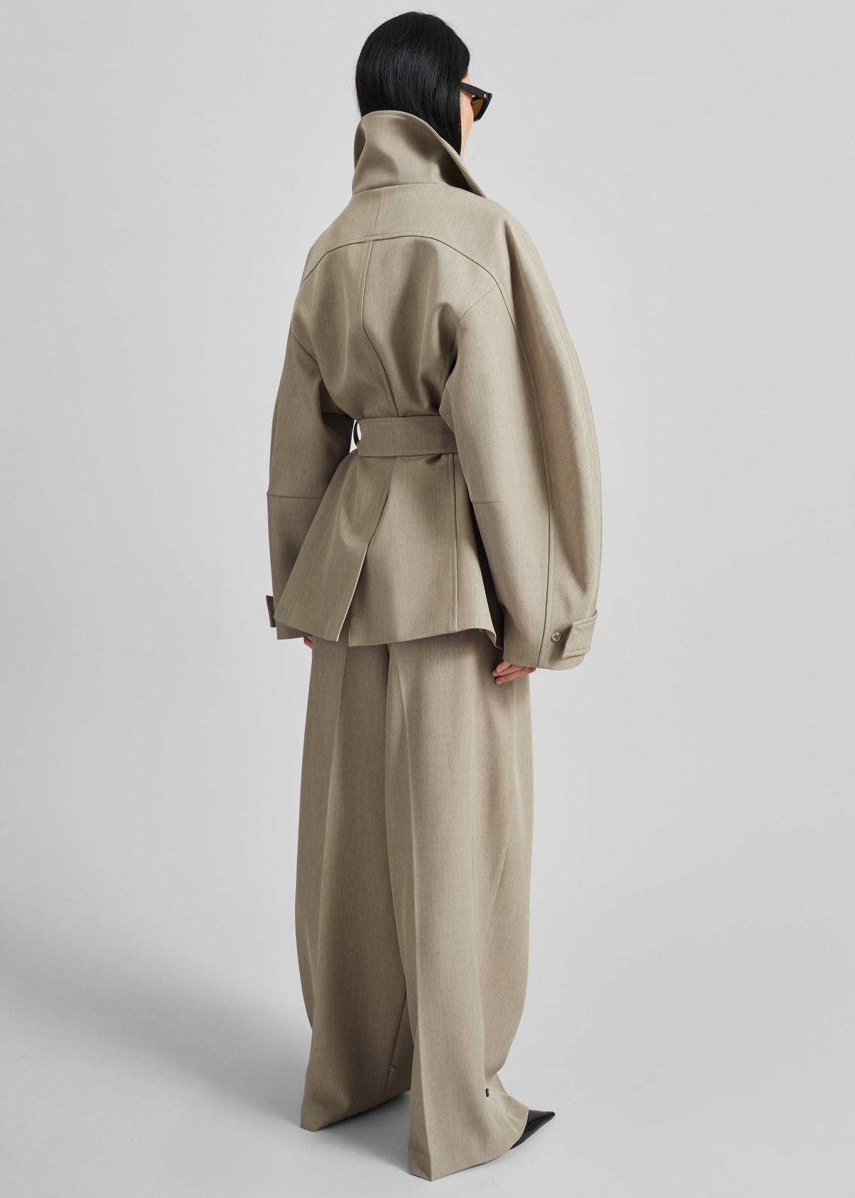 Venlo Curve Sleeve Belted Jacket - Beige – view 8 of 9