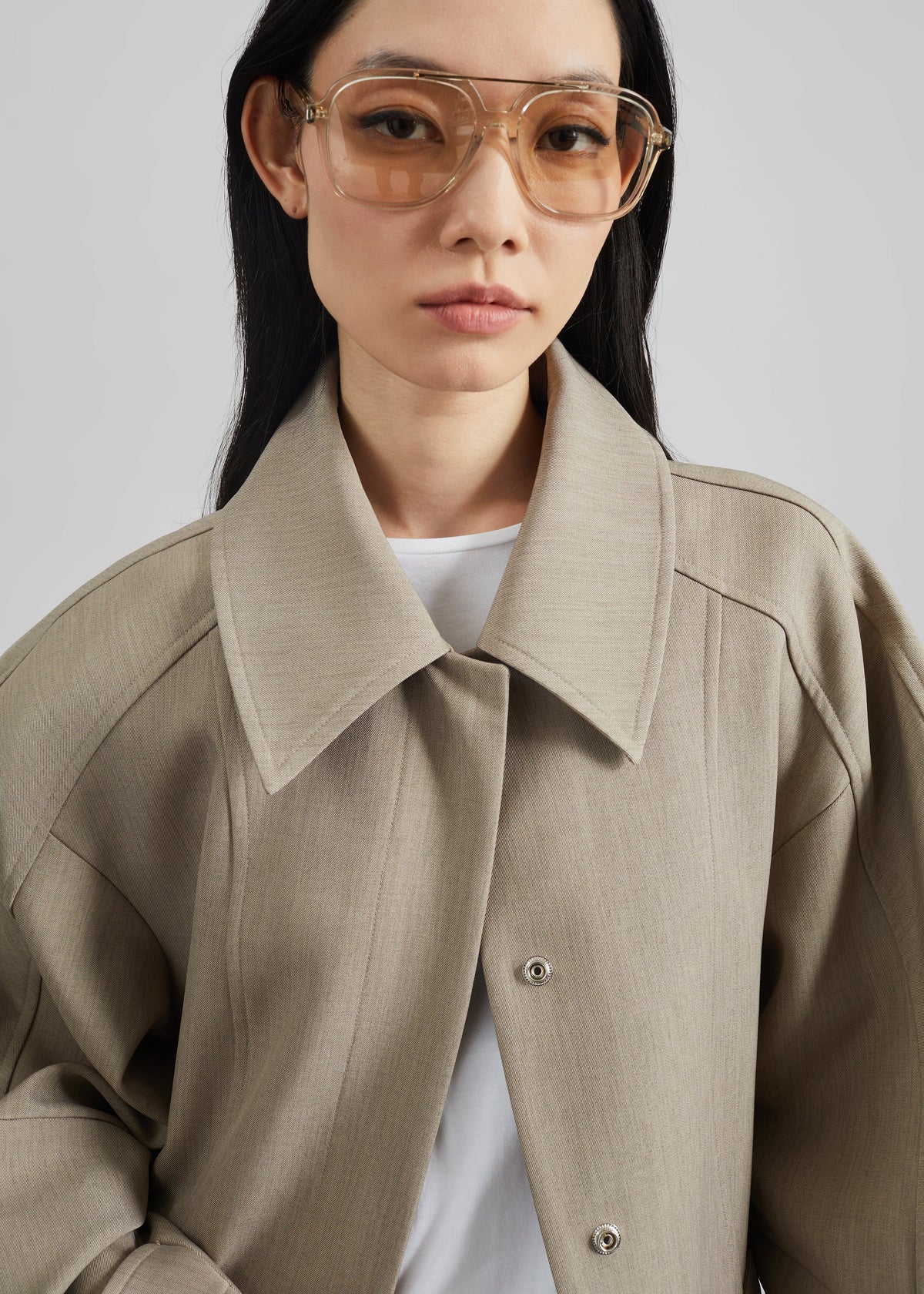 Venlo Curve Sleeve Belted Jacket - Beige – view 6 of 9