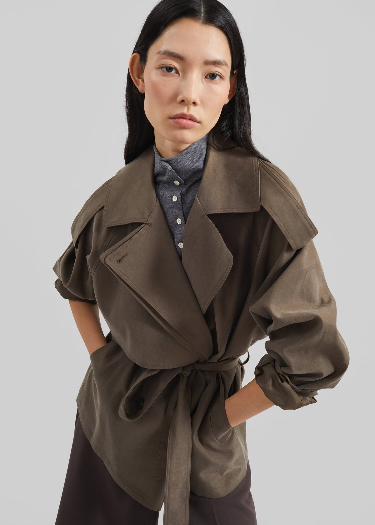 Vesoul Short Trench - Brown – view 4 of 8