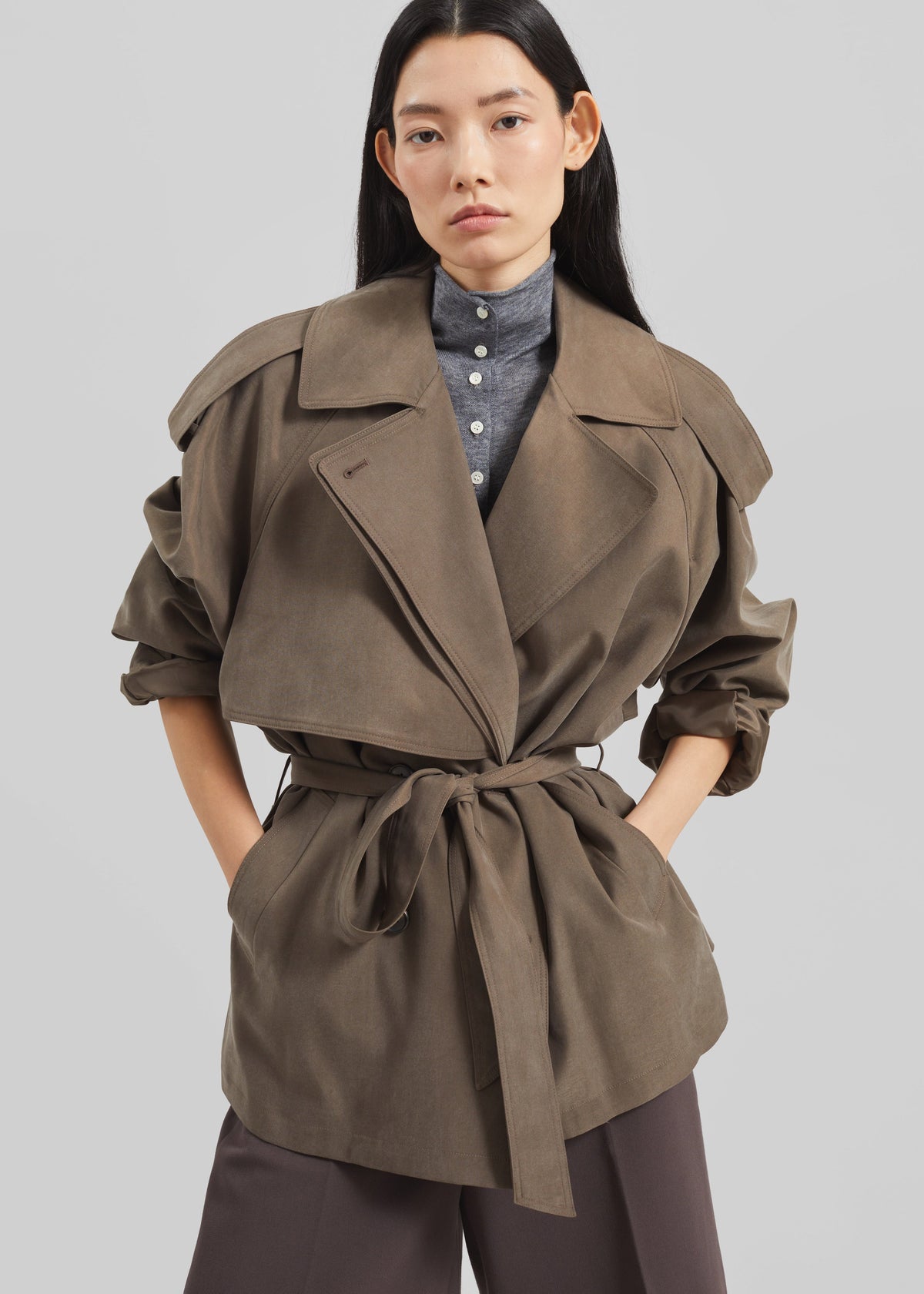 Vesoul Short Trench - Brown – view 2 of 8