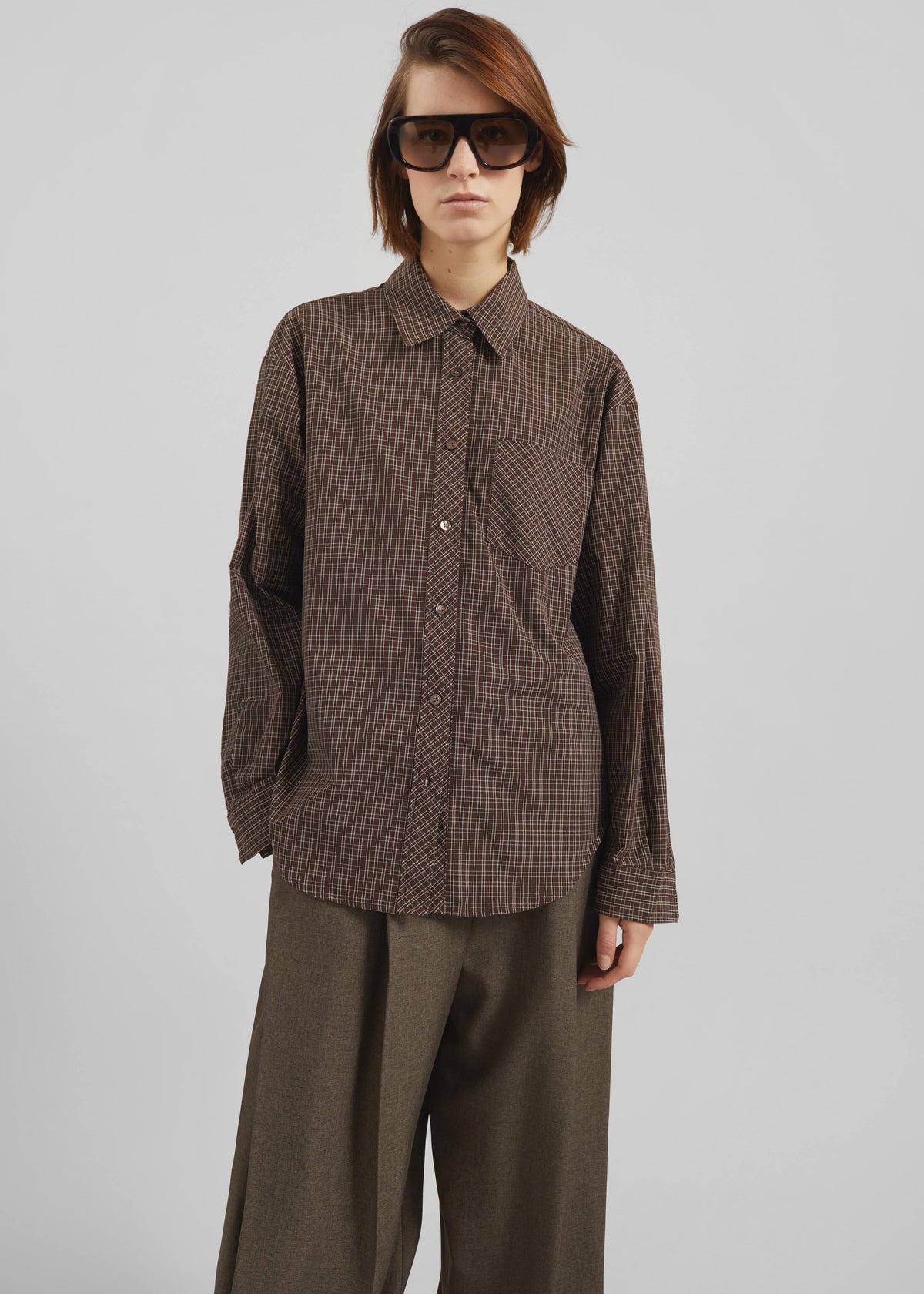 Vesta Cotton Shirt - Brown Plaid – view 2 of 7