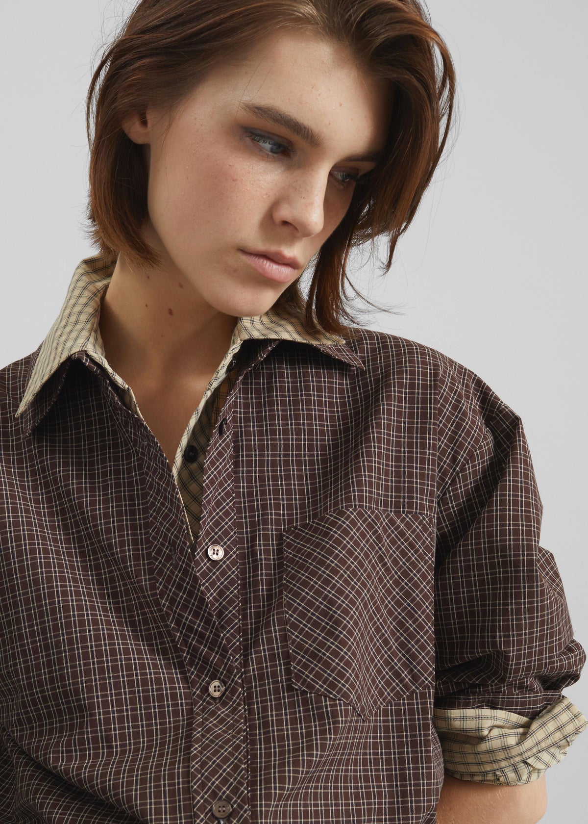 Vesta Cotton Shirt - Brown Plaid – view 1 of 7