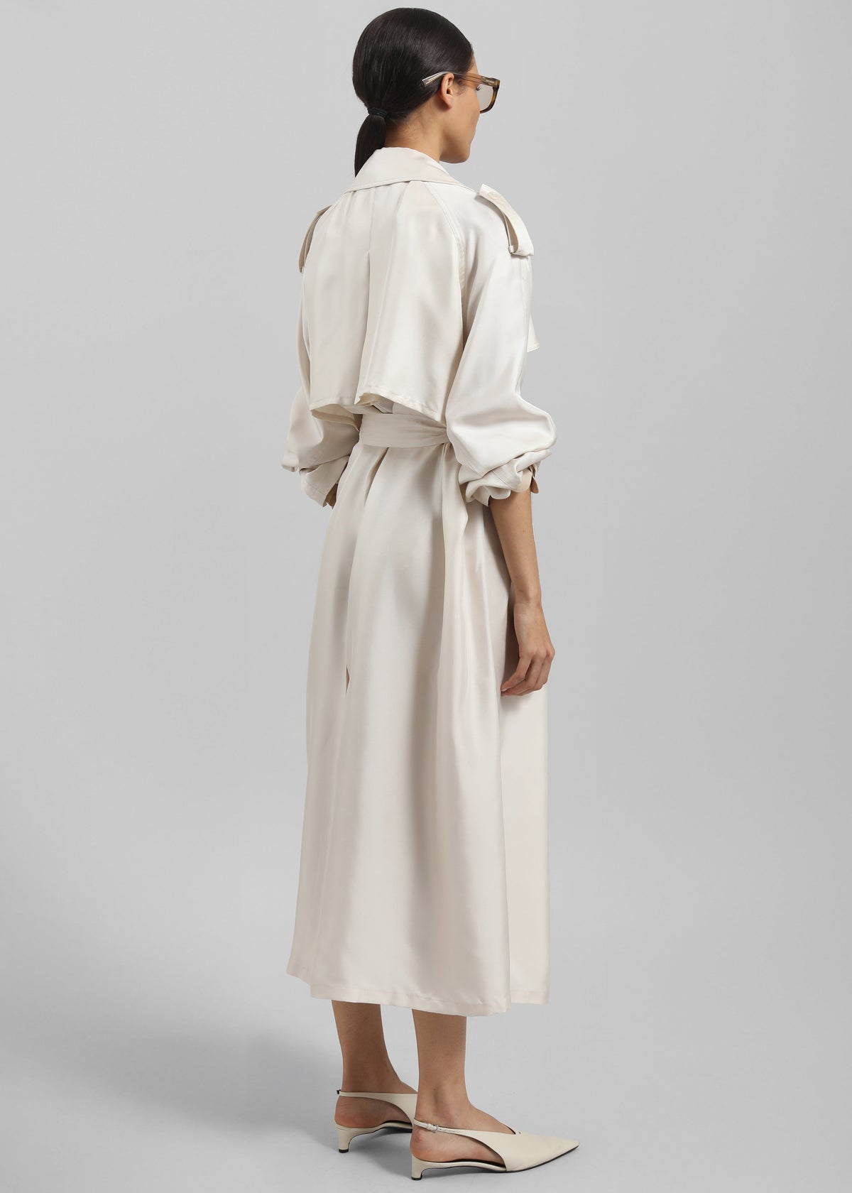 Veyron Silk Trench - Ivory – view 7 of 8