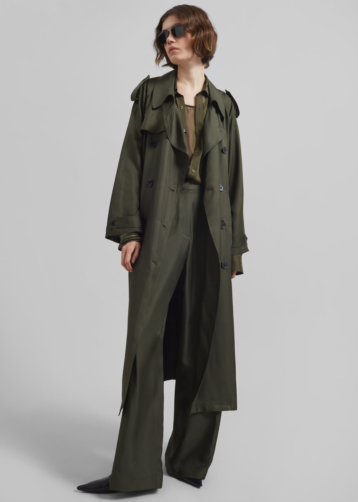 Veyron Silk Trench - Khaki – view 1 of 8