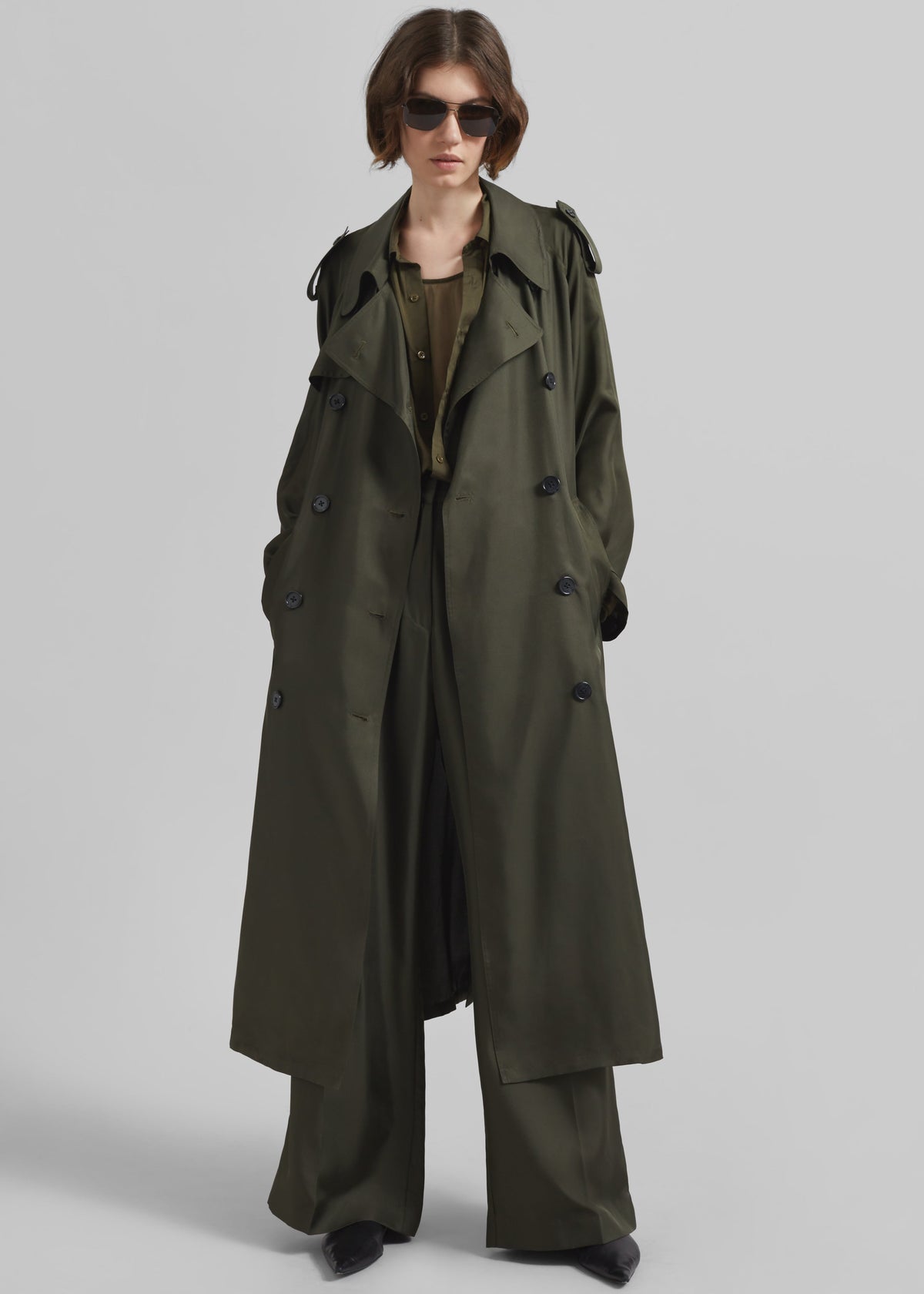 Veyron Silk Trench - Khaki – view 4 of 8