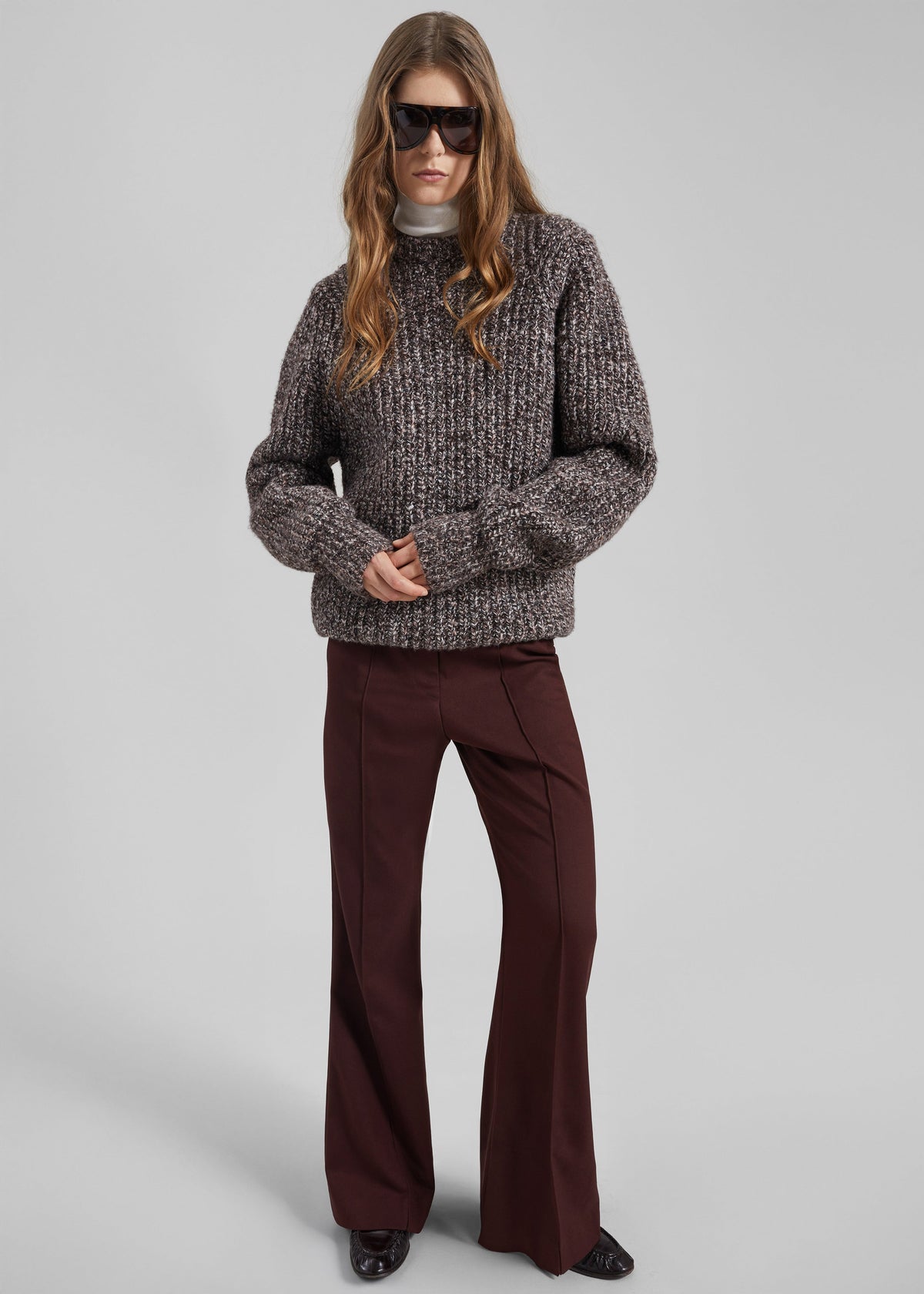 Vezia Chunky Knit Sweater - Brown Melange – view 2 of 7