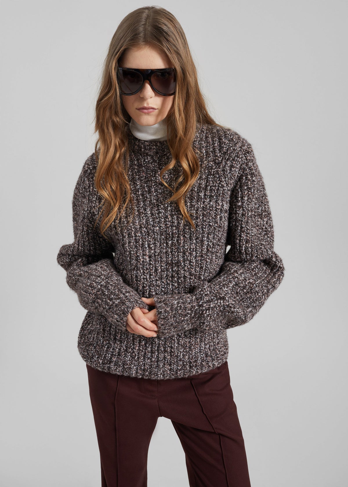 Vezia Chunky Knit Sweater - Brown Melange – view 5 of 7
