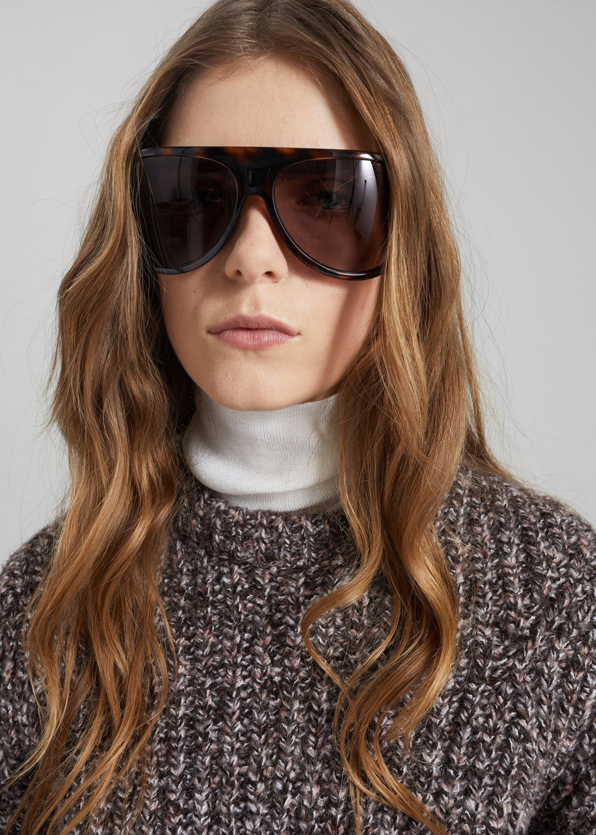 Vezia Chunky Knit Sweater - Brown Melange – view 3 of 7
