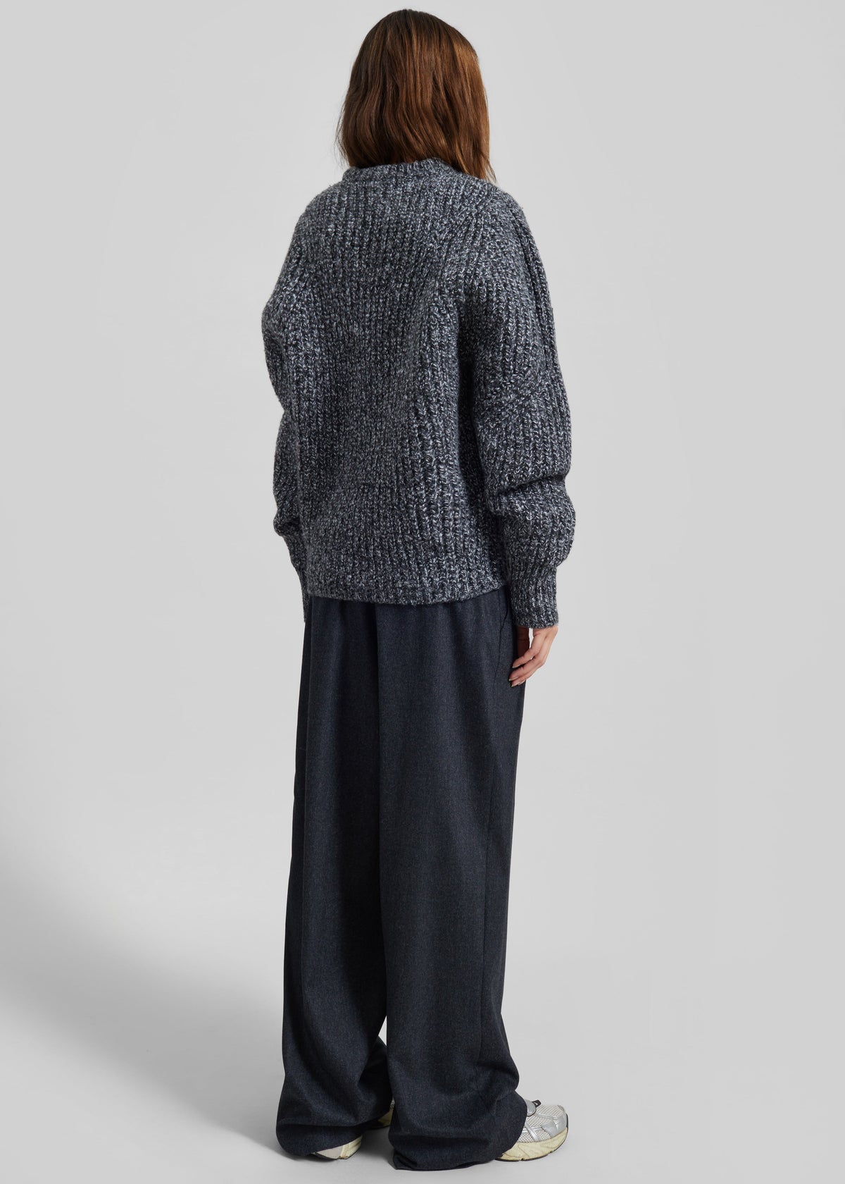 Vezia Chunky Knit Sweater - Dark Grey Melange – view 7 of 8