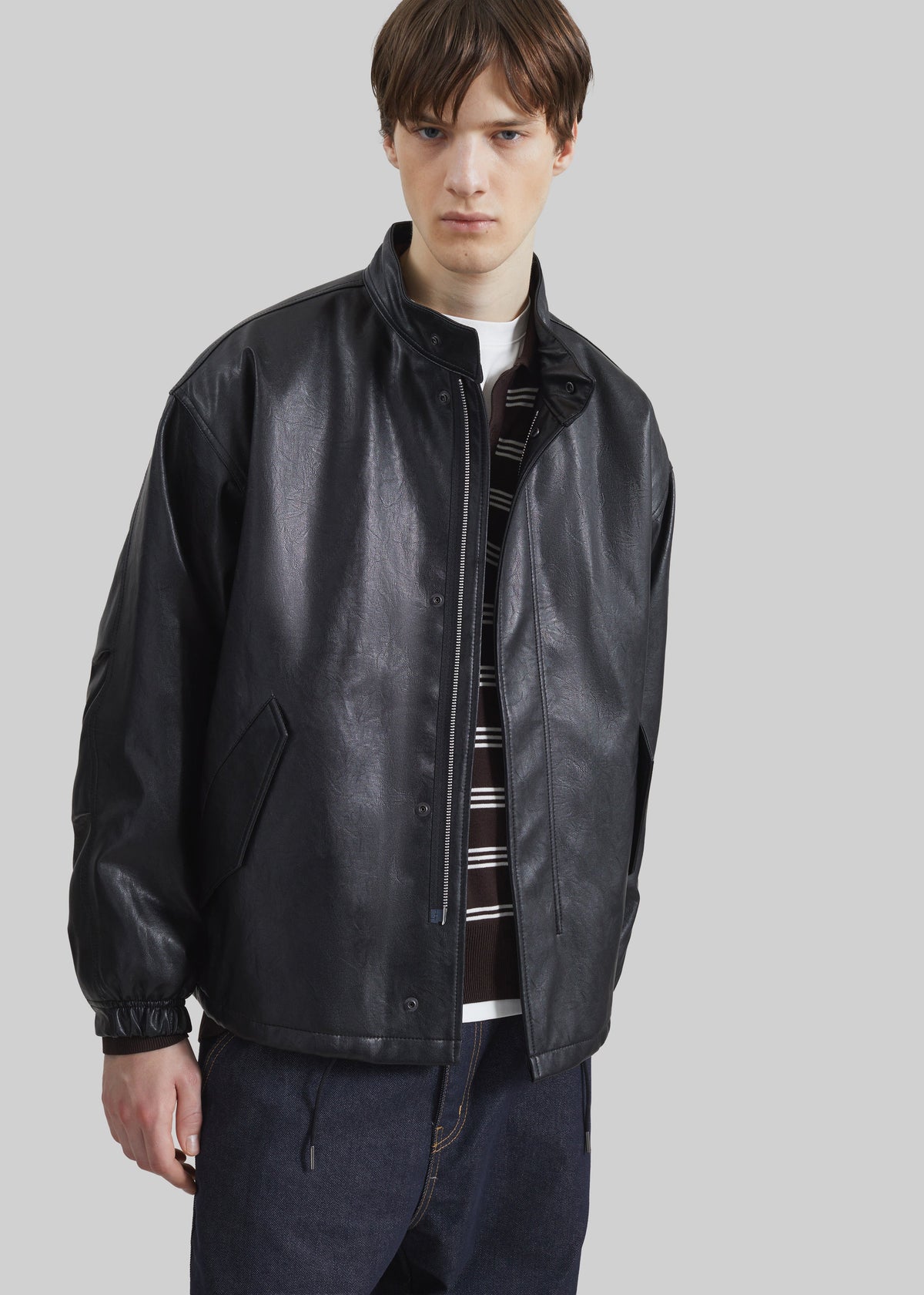 Viborg Faux Leather Jacket - Black – view 6 of 8