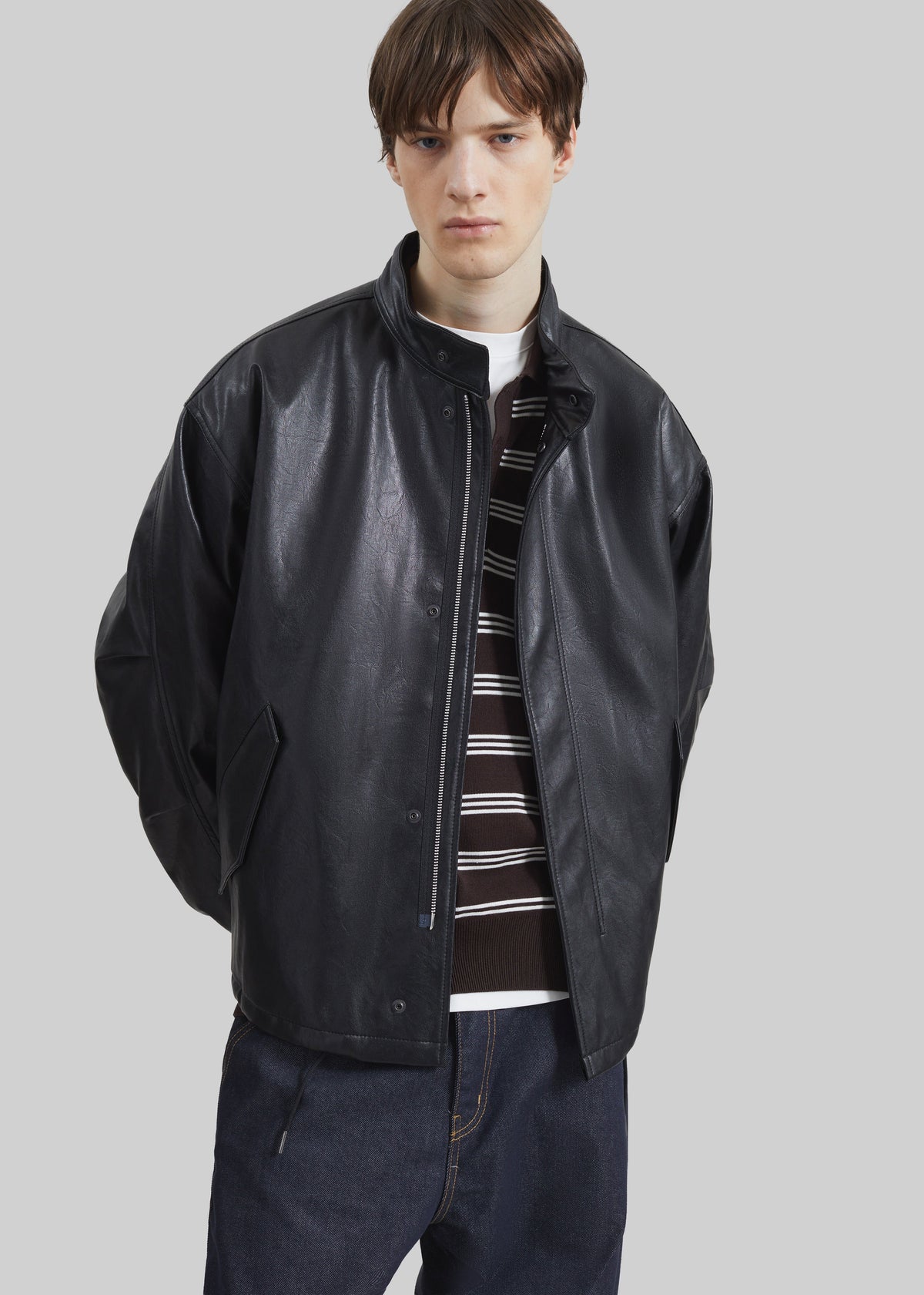 Viborg Faux Leather Jacket - Black – view 4 of 8
