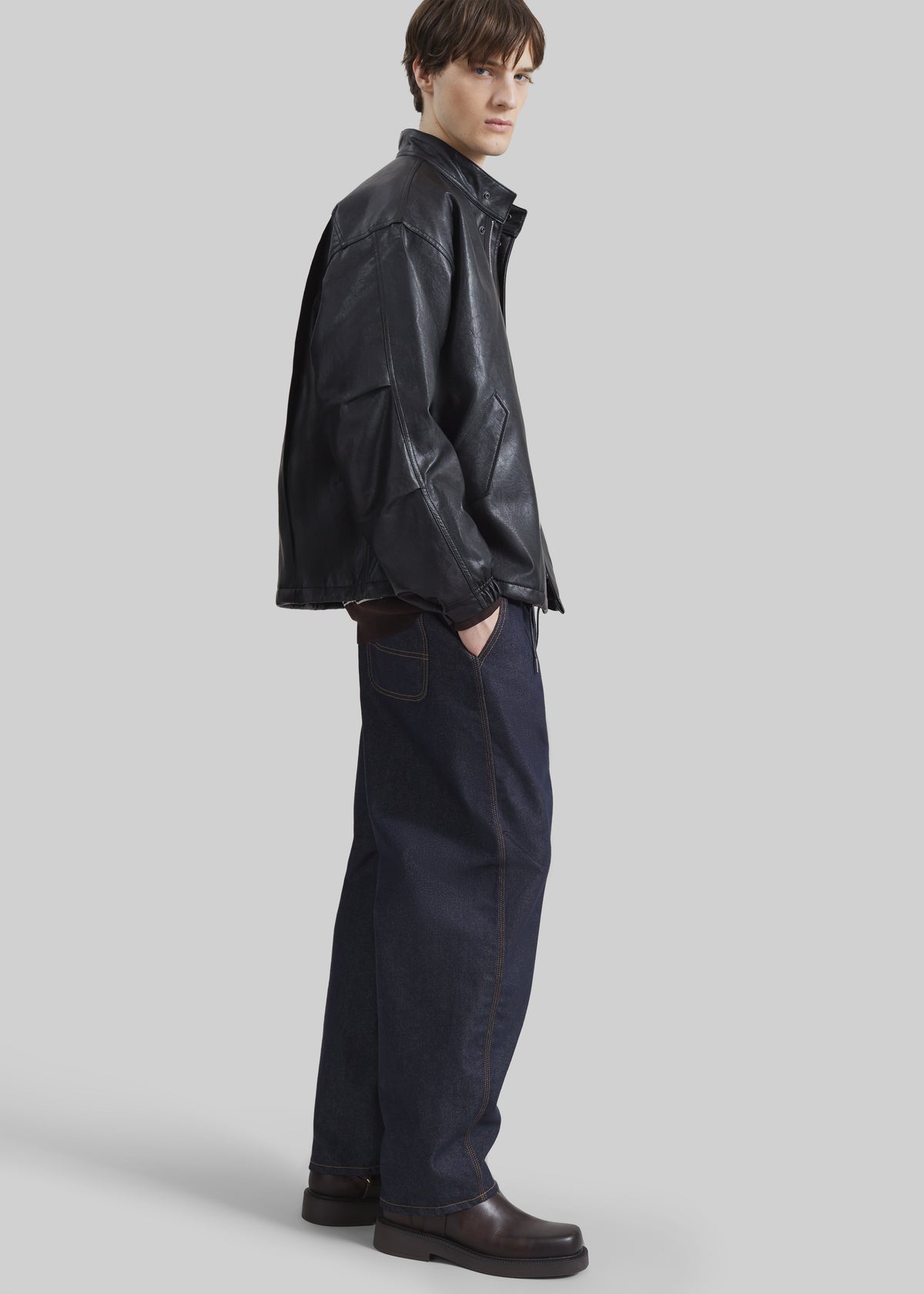 Viborg Faux Leather Jacket - Black – view 5 of 8