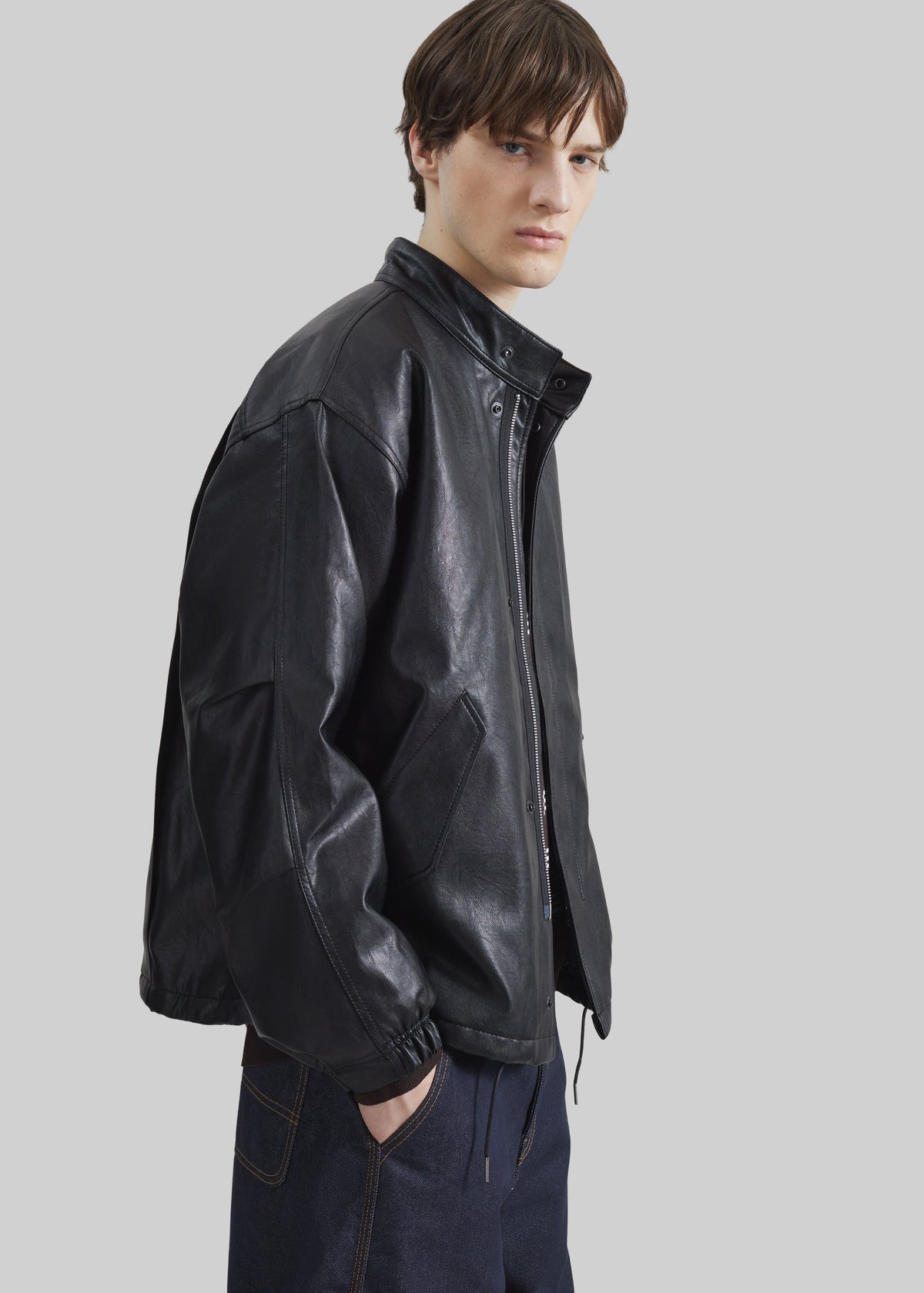 Viborg Faux Leather Jacket - Black – view 2 of 8