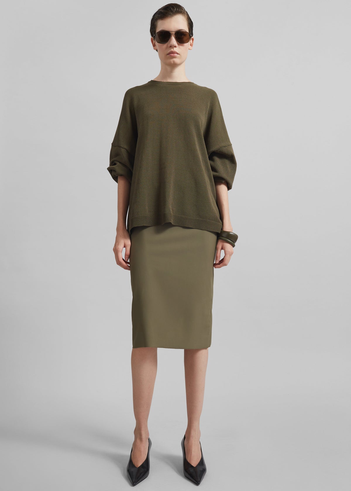Viera Midi Skirt - Khaki – view 4 of 9