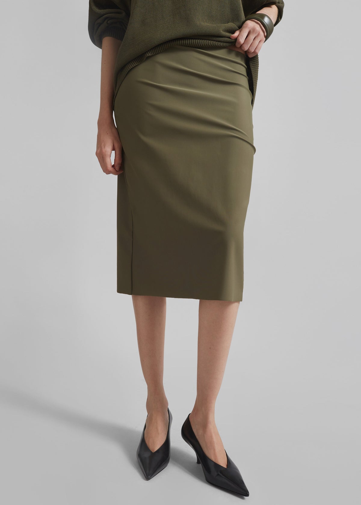 Viera Midi Skirt - Khaki – view 5 of 9