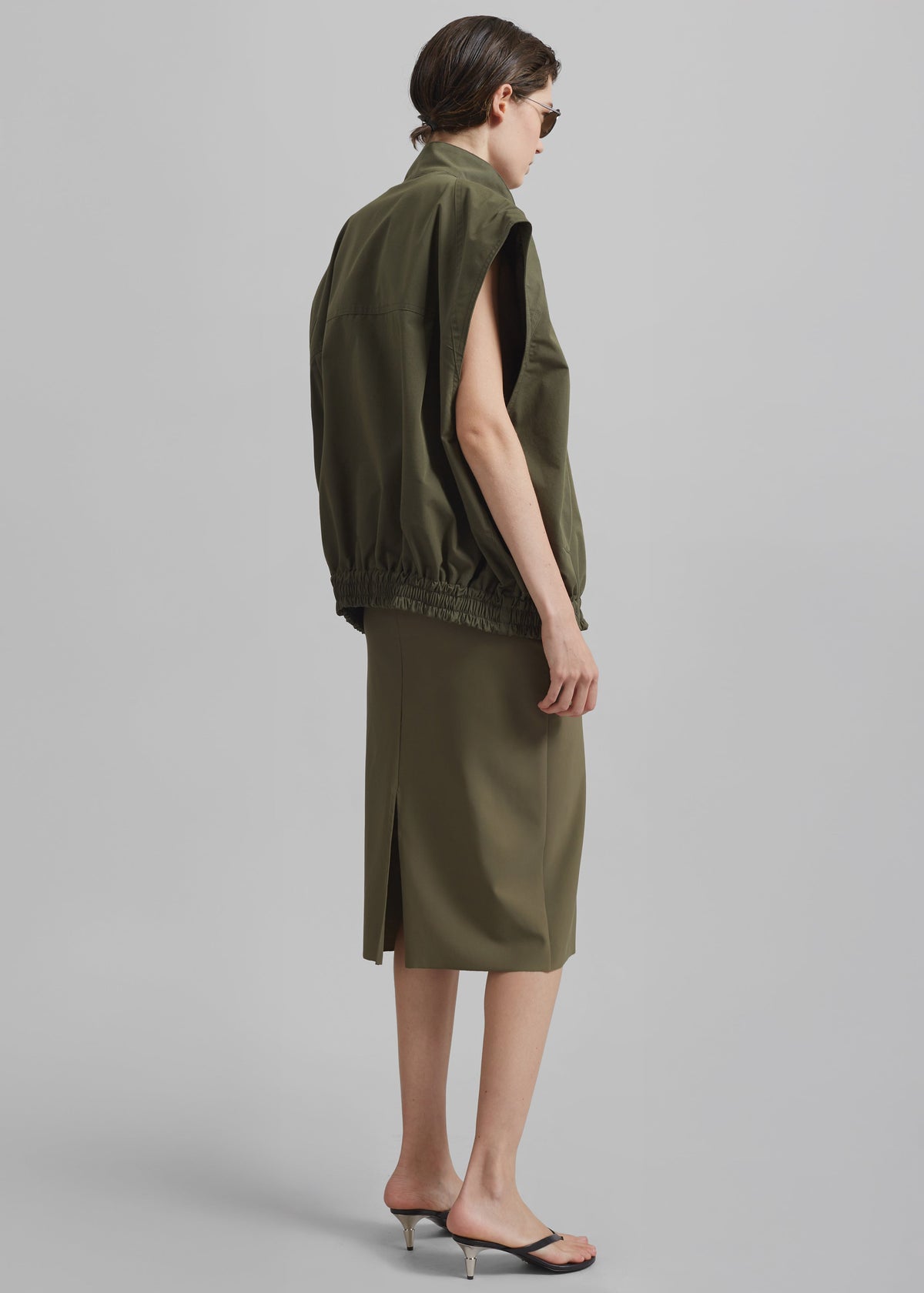 Viera Midi Skirt - Khaki – view 8 of 9