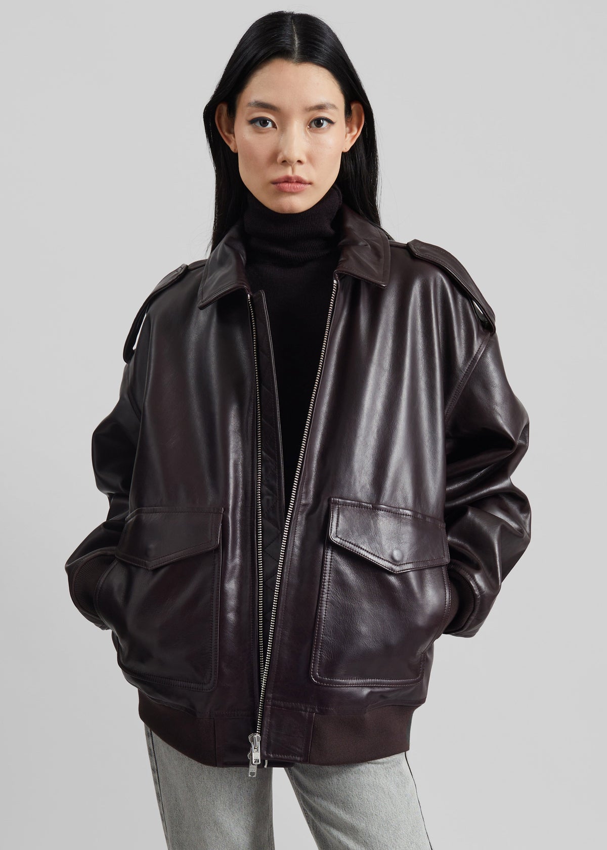 Viper Leather Jacket - Dark Plum – view 6 of 15