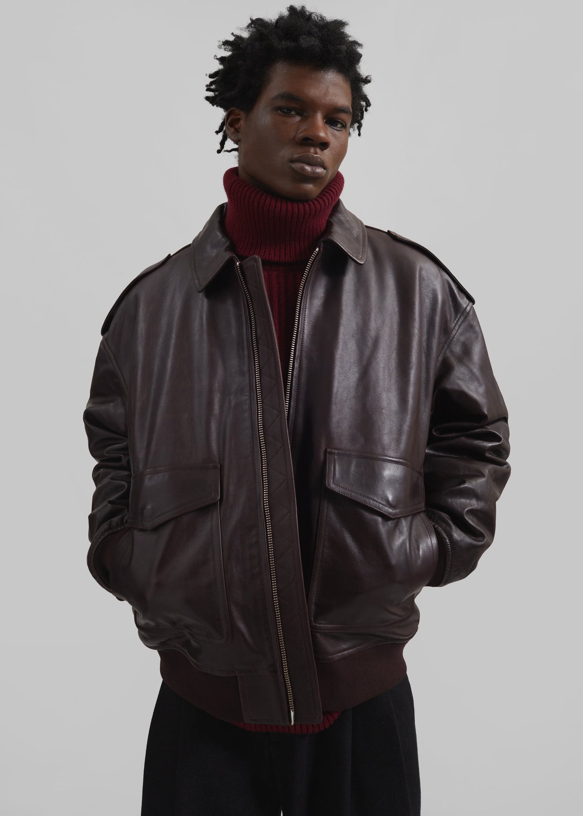 Viper Leather Jacket - Dark Plum – view 12 of 15