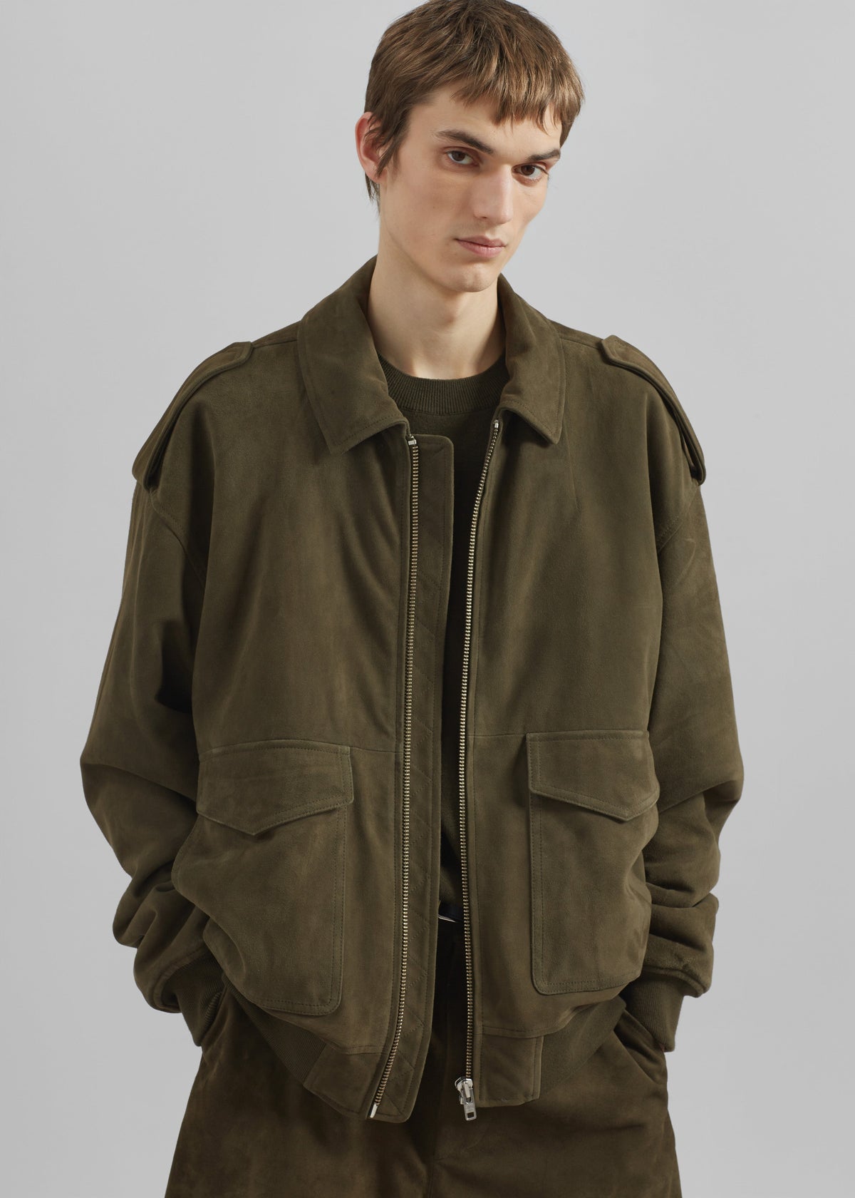 Viper Suede Jacket - Khaki – view 1 of 13